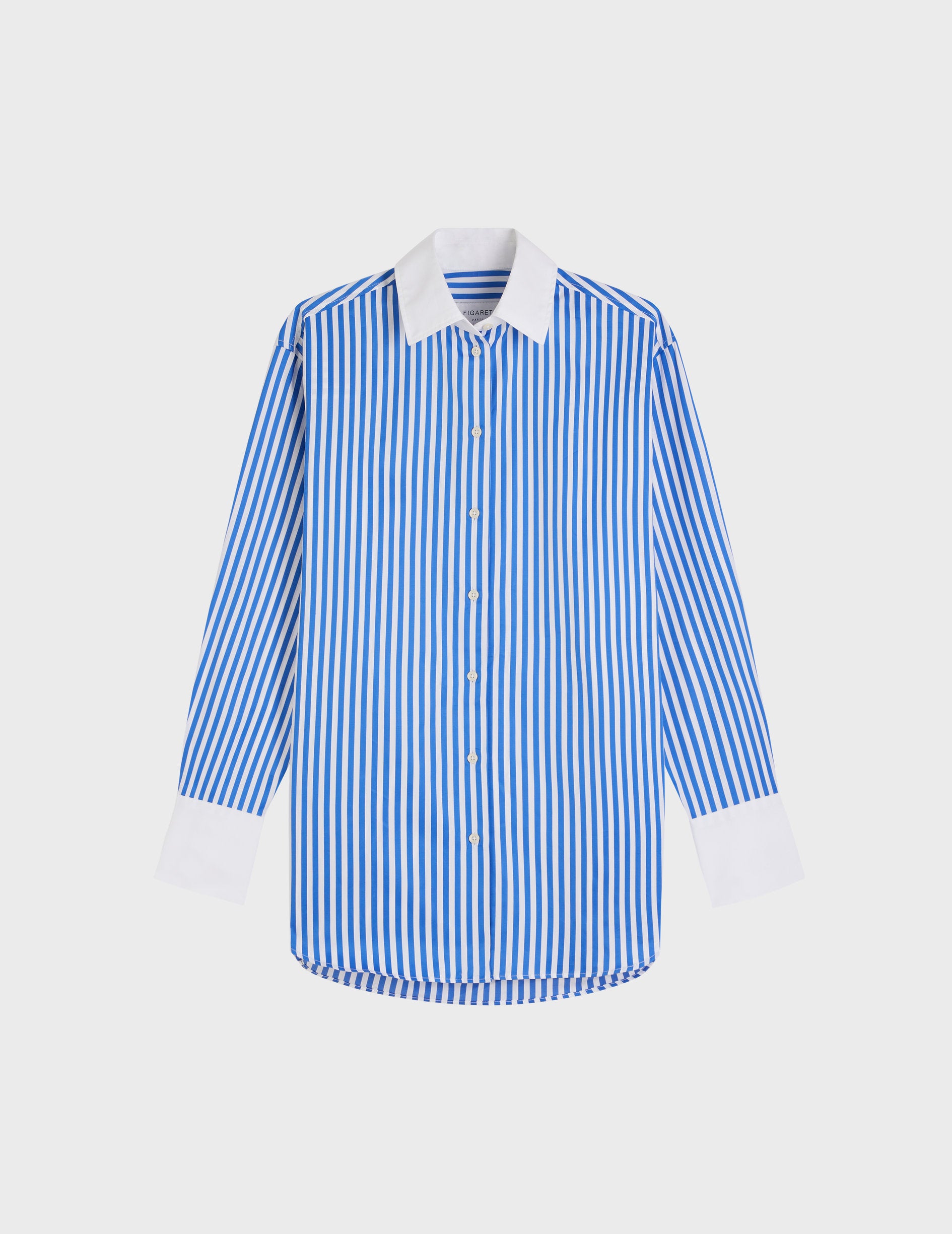 Mathilde blue striped shirt - Poplin - Shirt Collar