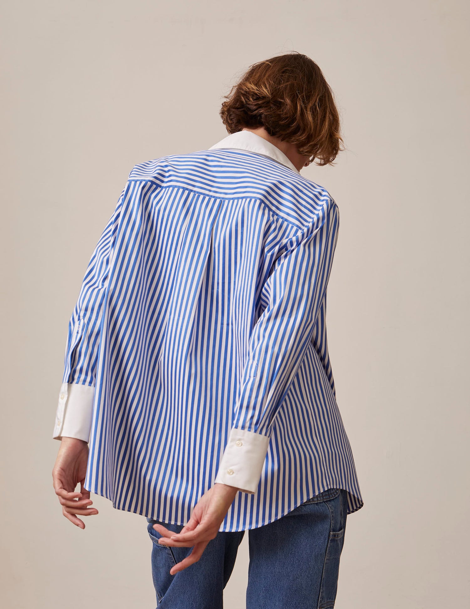 blue striped Mathilde shirt - Poplin - Shirt Collar