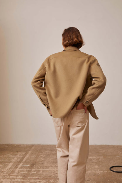 Iriel coat in beige wool