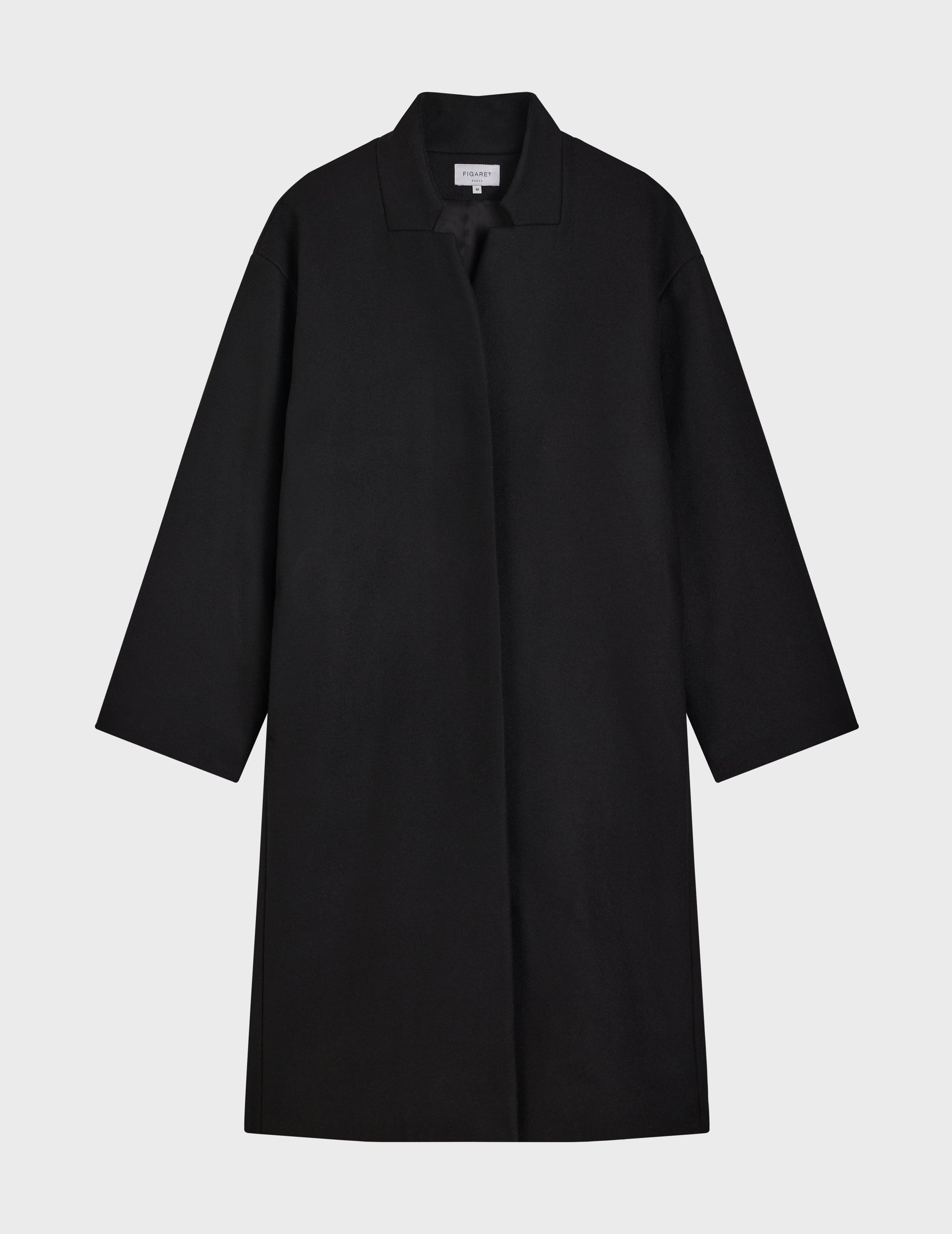 Manteau Isabela en drap de laine noir