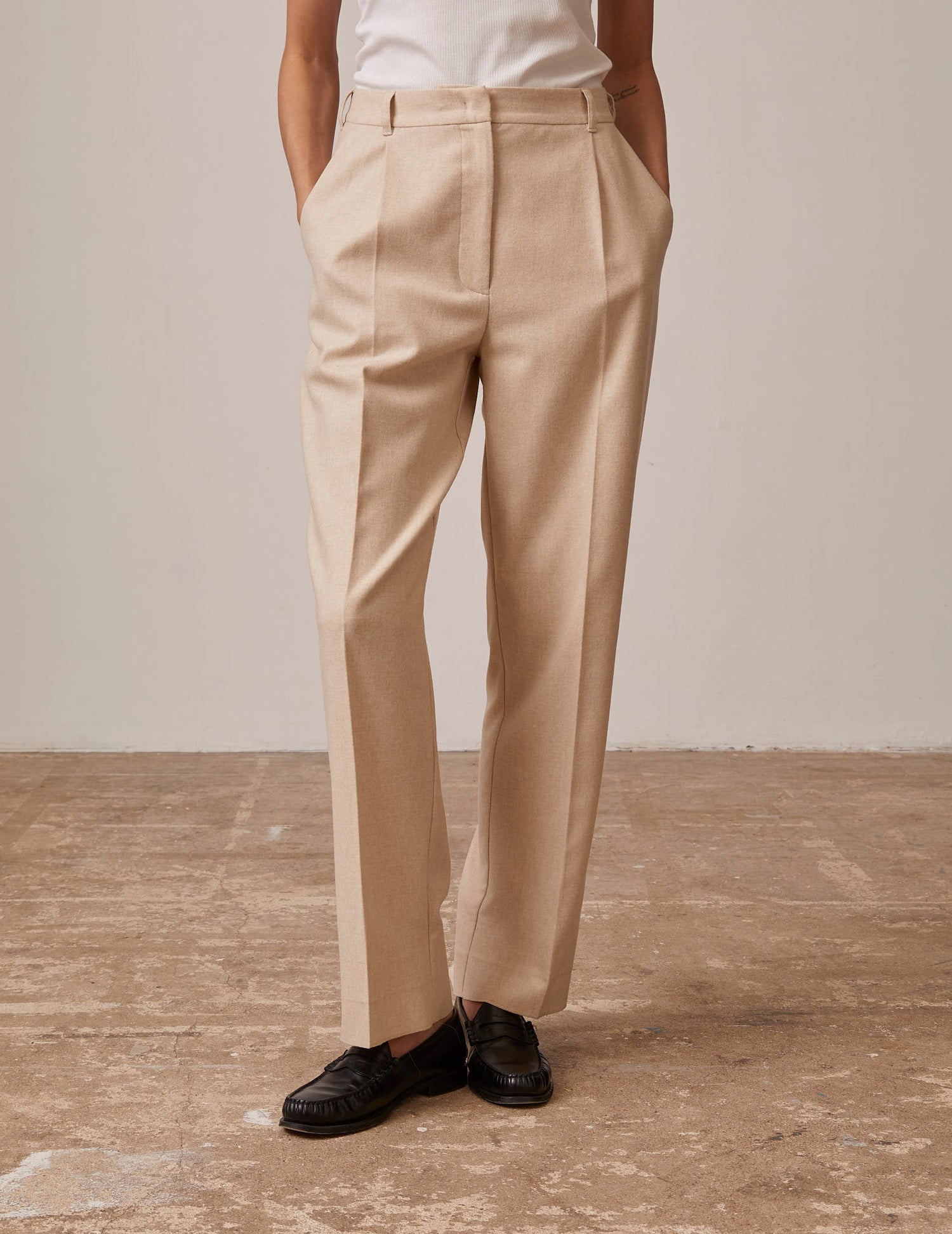 Grazia pants in beige wool fabric - Cloth