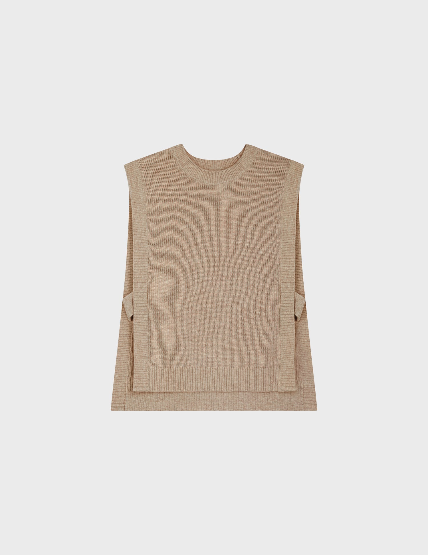 Pull sans manches Ilonna en cachemire et laine beige