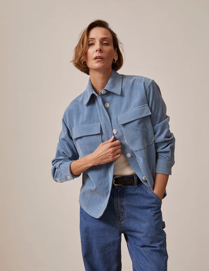 Inès overshirt in plain corduroy