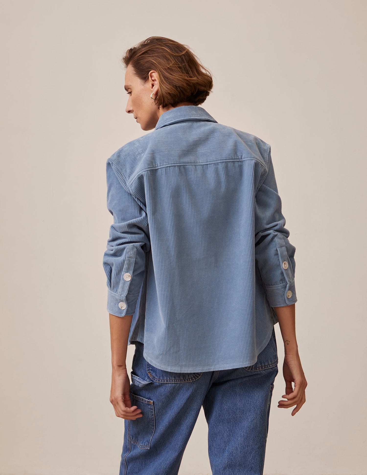 Inès overshirt in plain corduroy