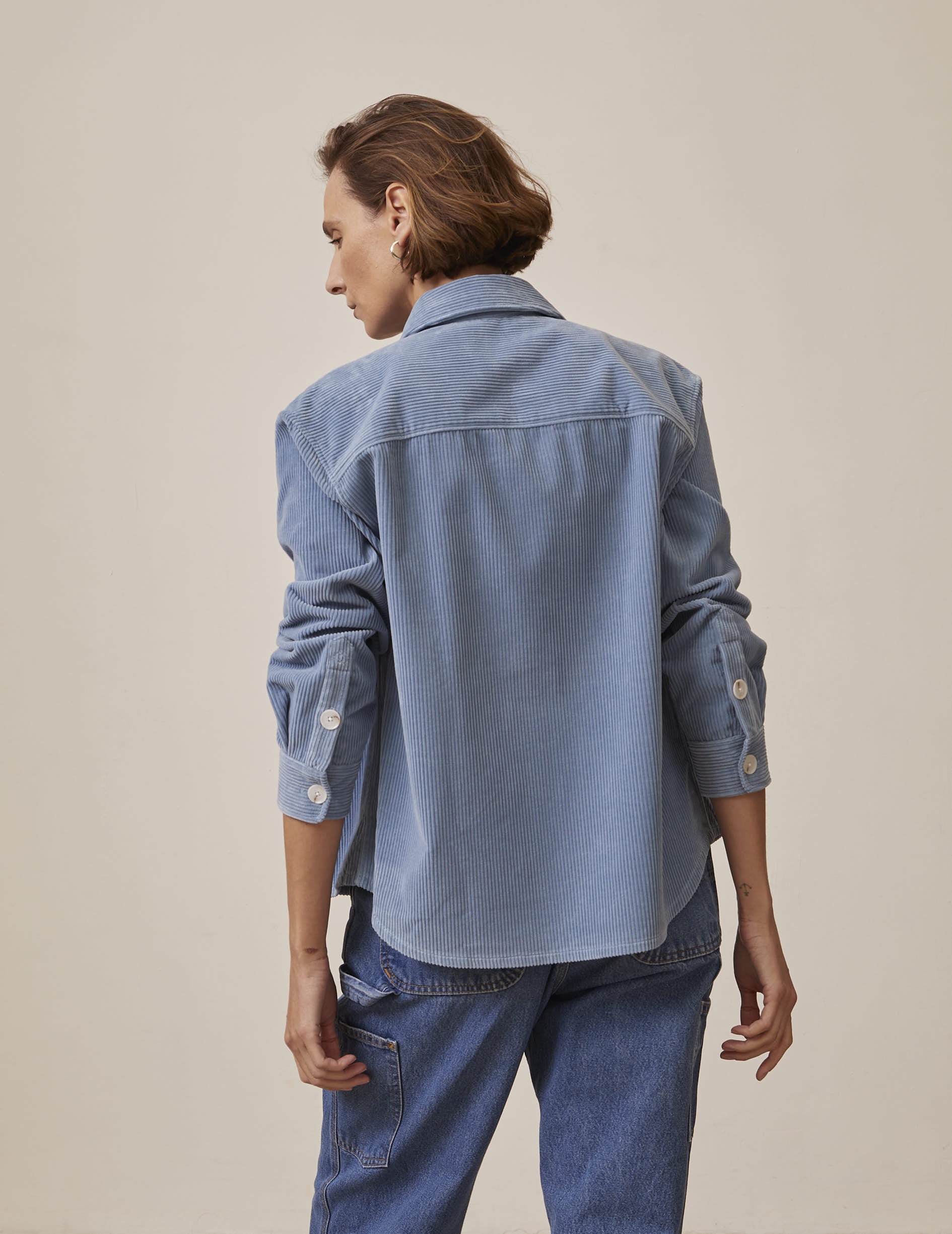 Inès overshirt in plain corduroy