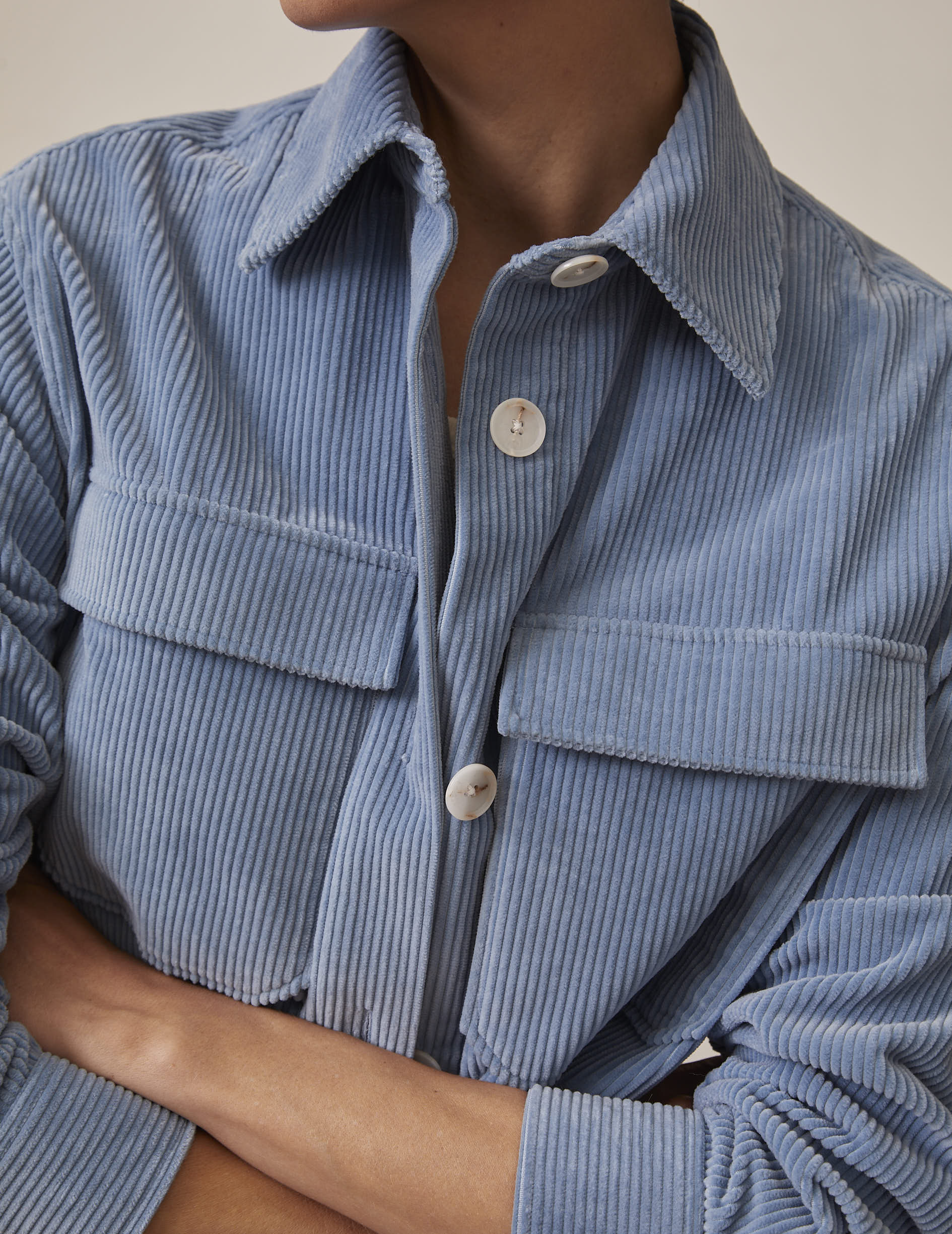 Inès overshirt in plain corduroy