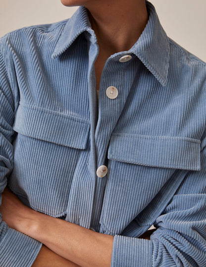 Inès overshirt in plain corduroy