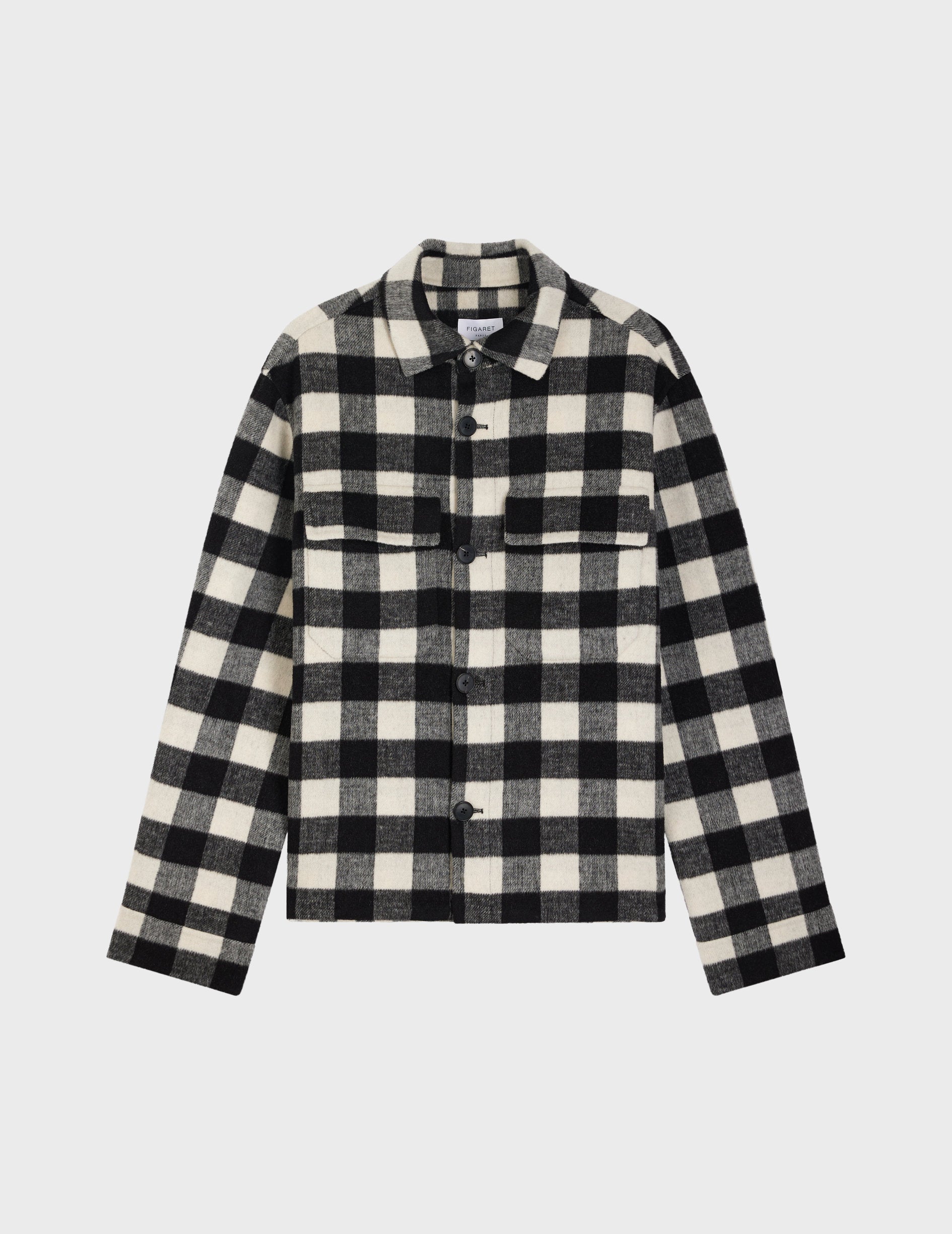 Inoa black wool checked jacket