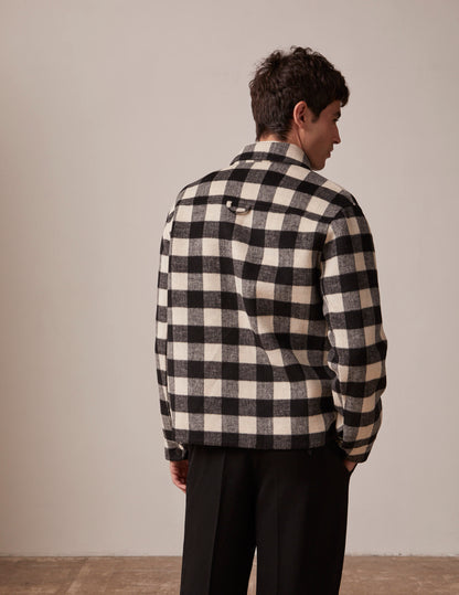 Inoa black wool checked jacket