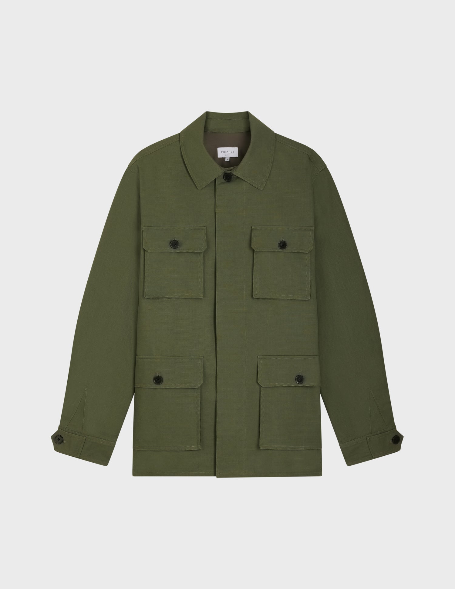 Isao military jacket in khaki ripstop