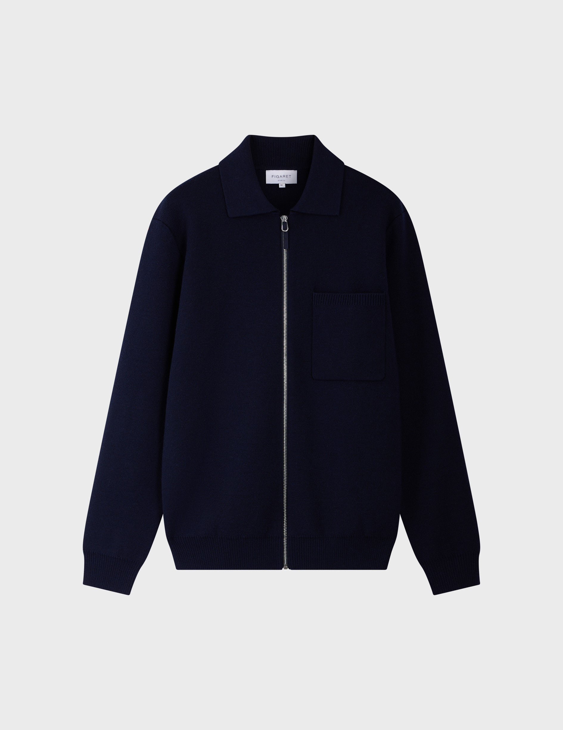 Faust cardigan in navy blue merino wool