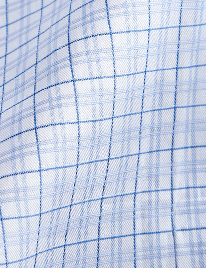 Chemise classique à carreaux bleus