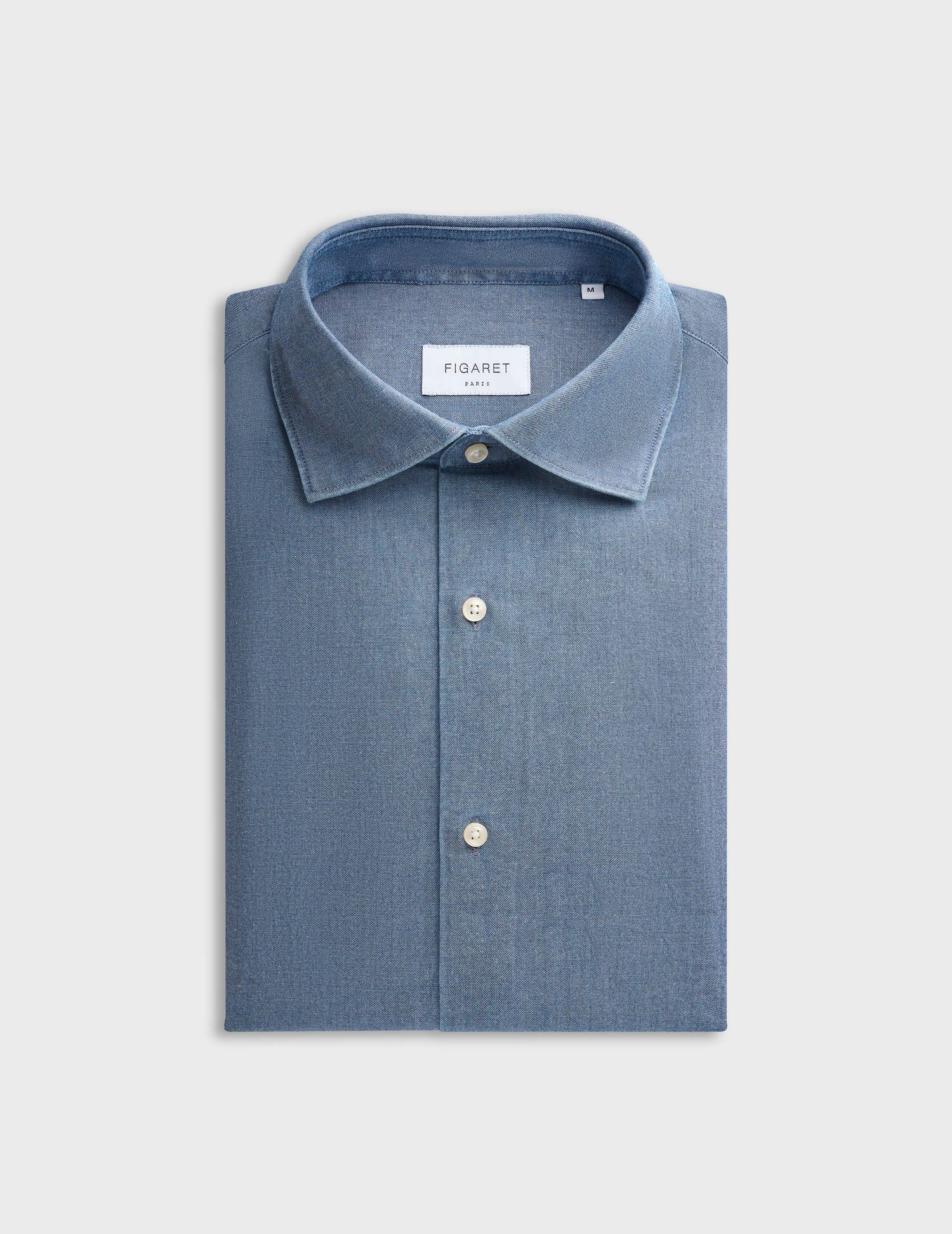 Navy blue Aristote shirt - Chambray - Italian Collar#3