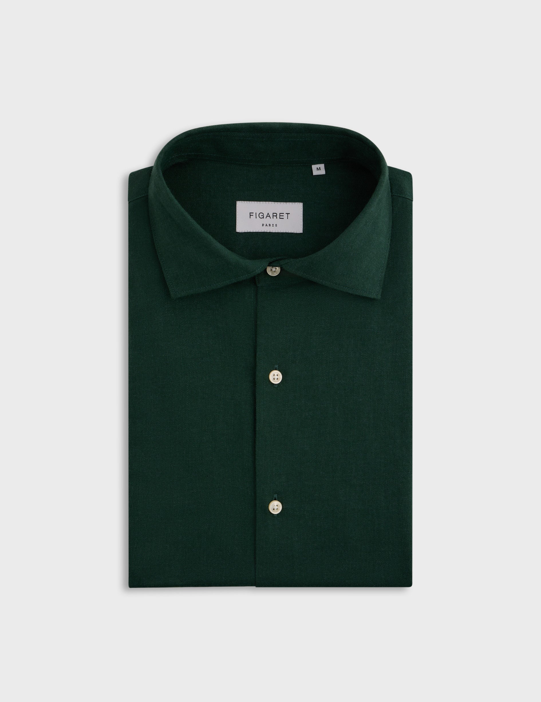 Green Aristote shirt - Flannel - Italian Collar