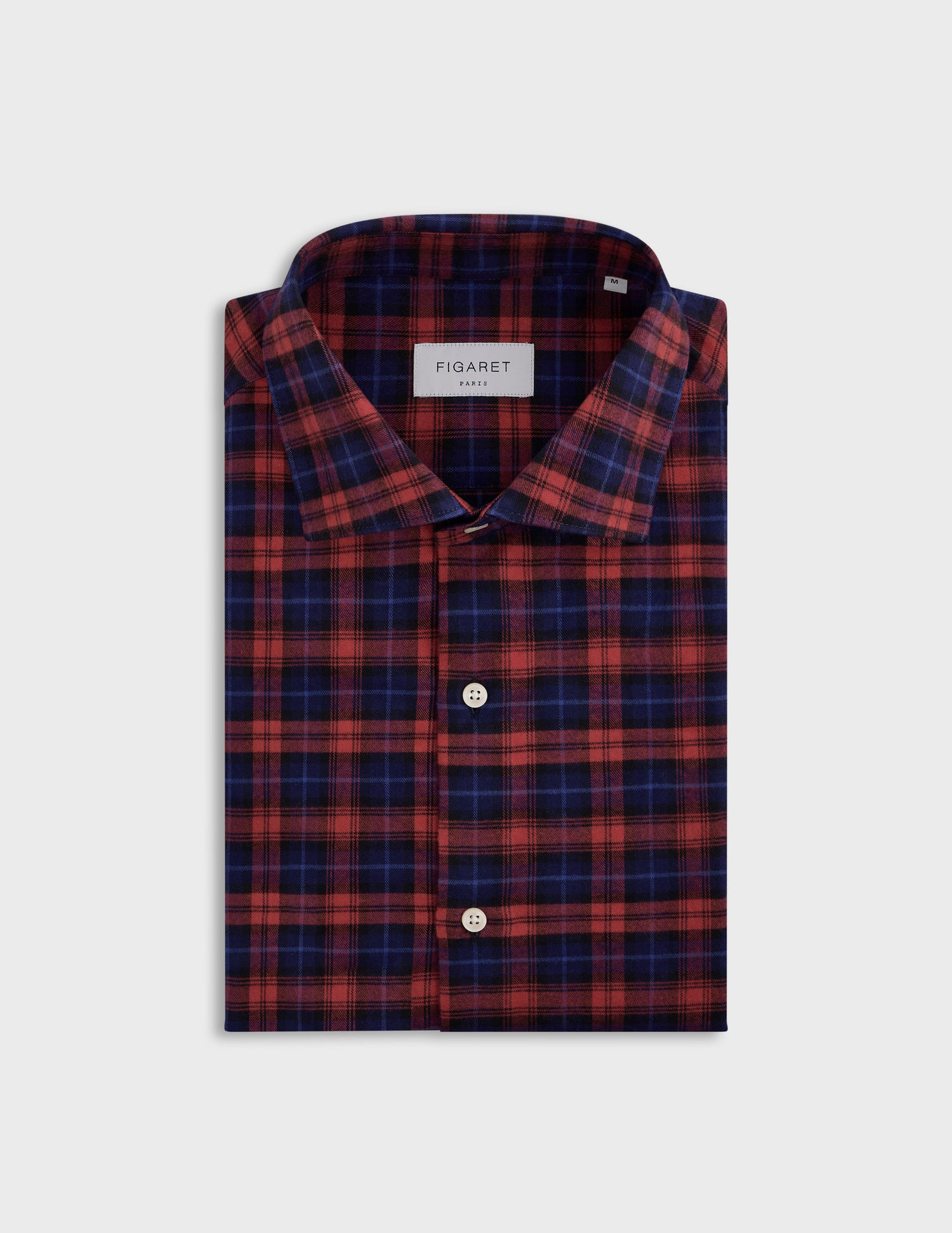 Red checkedAristote shirt - Flannel - Italian Collar#3