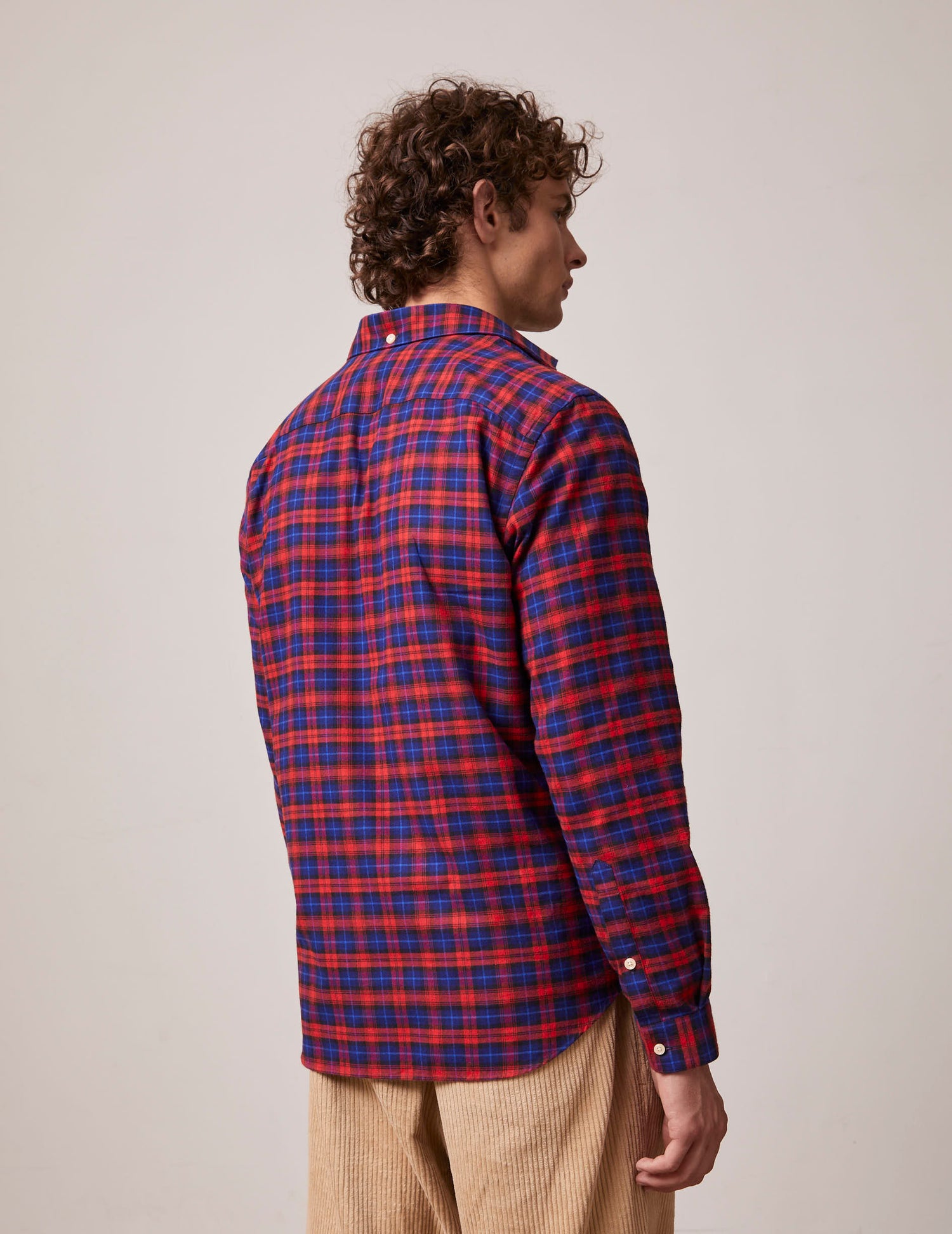 Red checked Aristote shirt - Flannel - Italian Collar#2