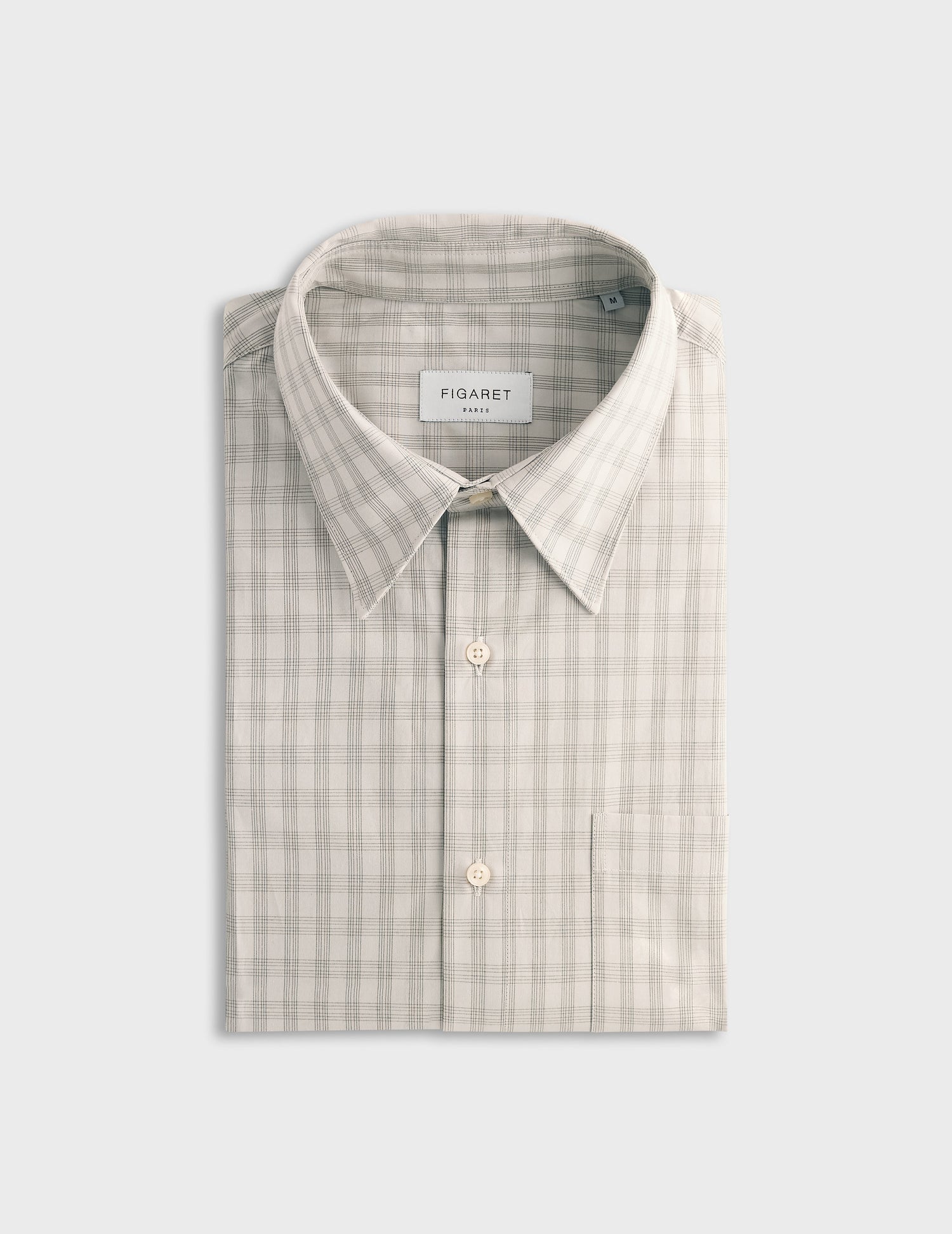 Ecru checked Arnold shirt - Poplin - Prodigious Collar#4