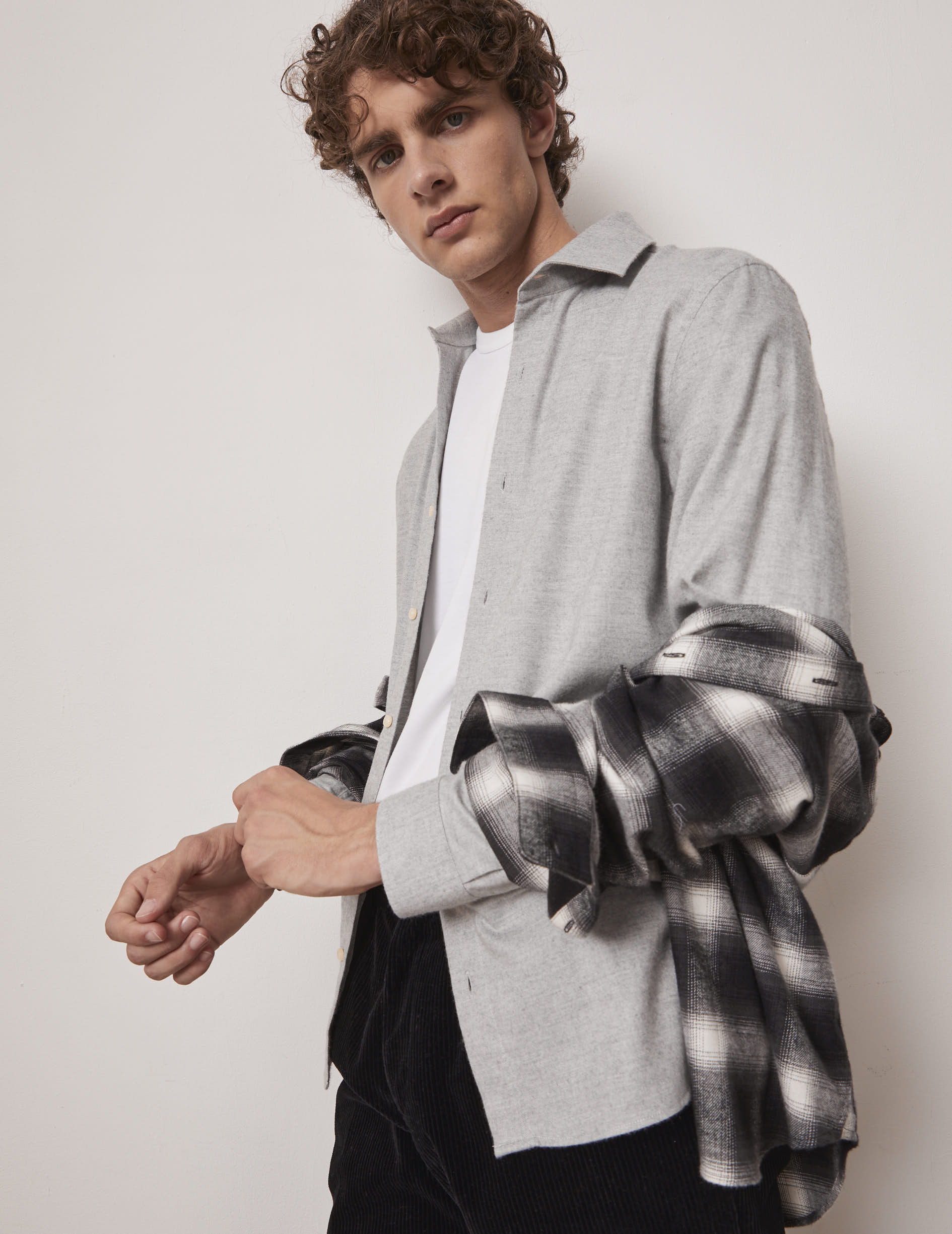 Gray Auguste shirt - Flannel - French Collar