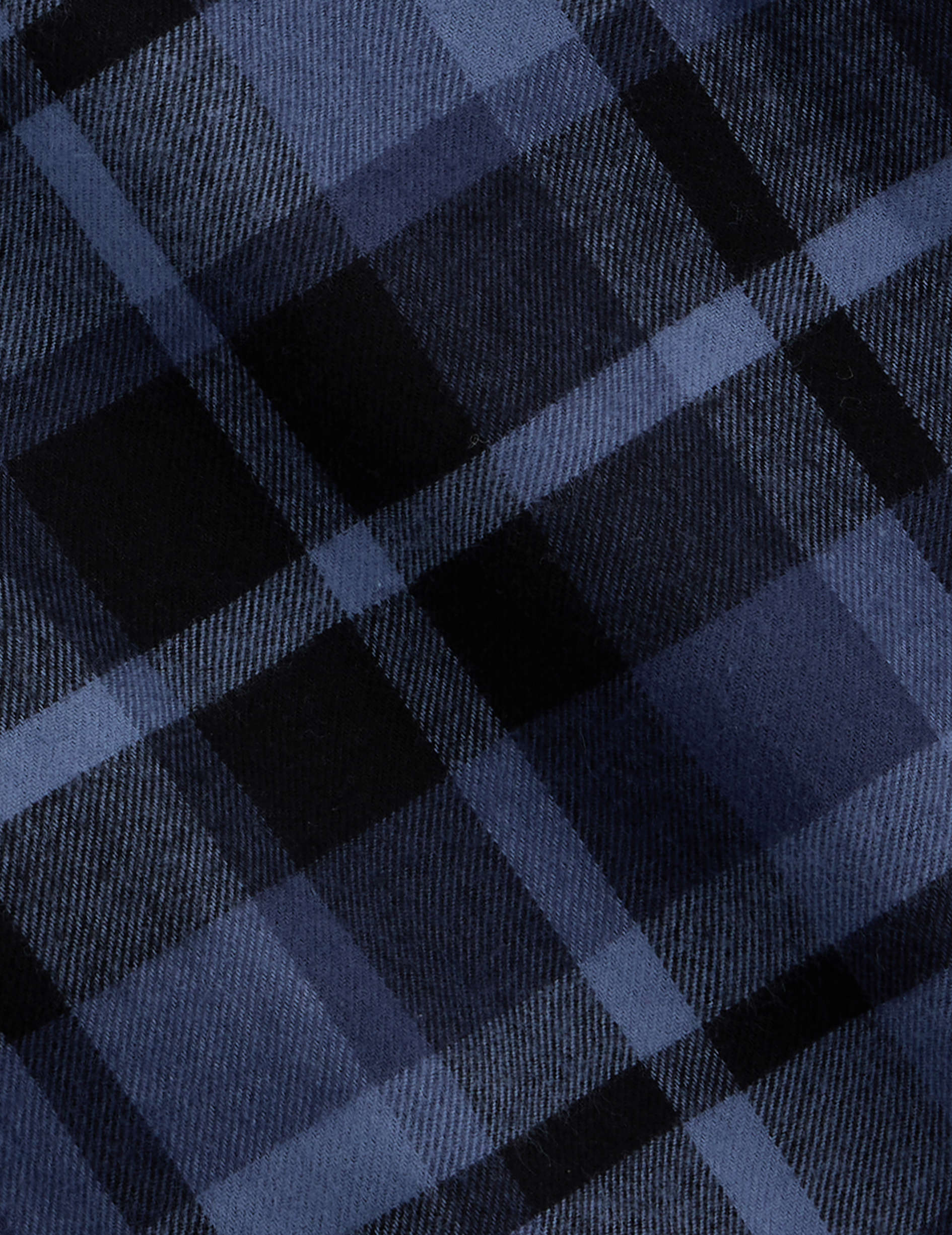 Navy blue checked Auguste shirt - Flannel - French Collar