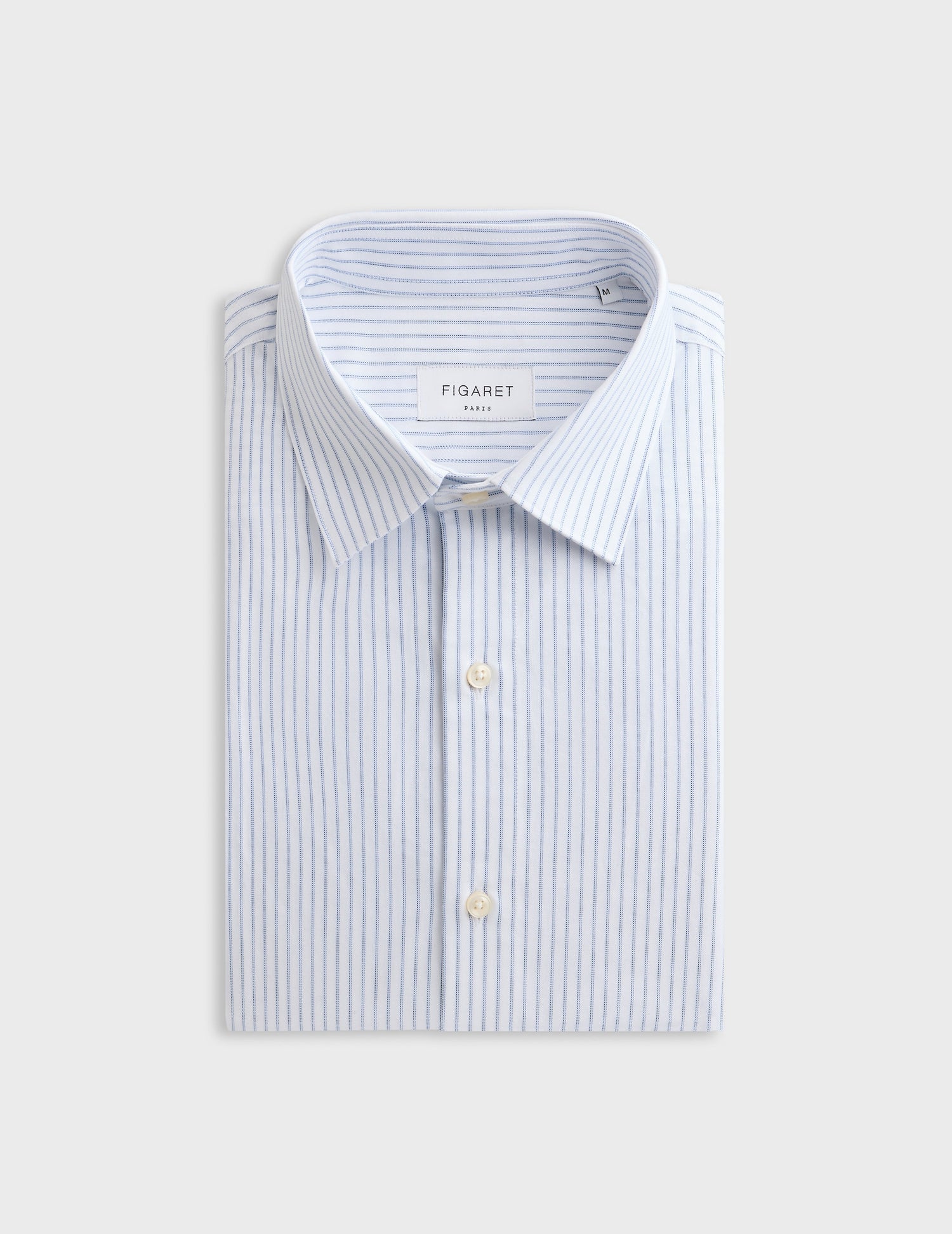 Chemise Auguste rayée bleue - Oxford - Col Français#4