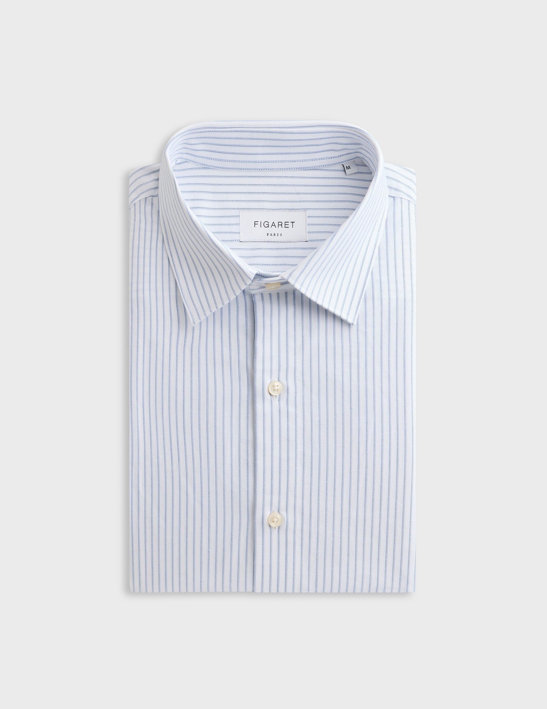 Blue striped Auguste shirt - Oxford - French Collar