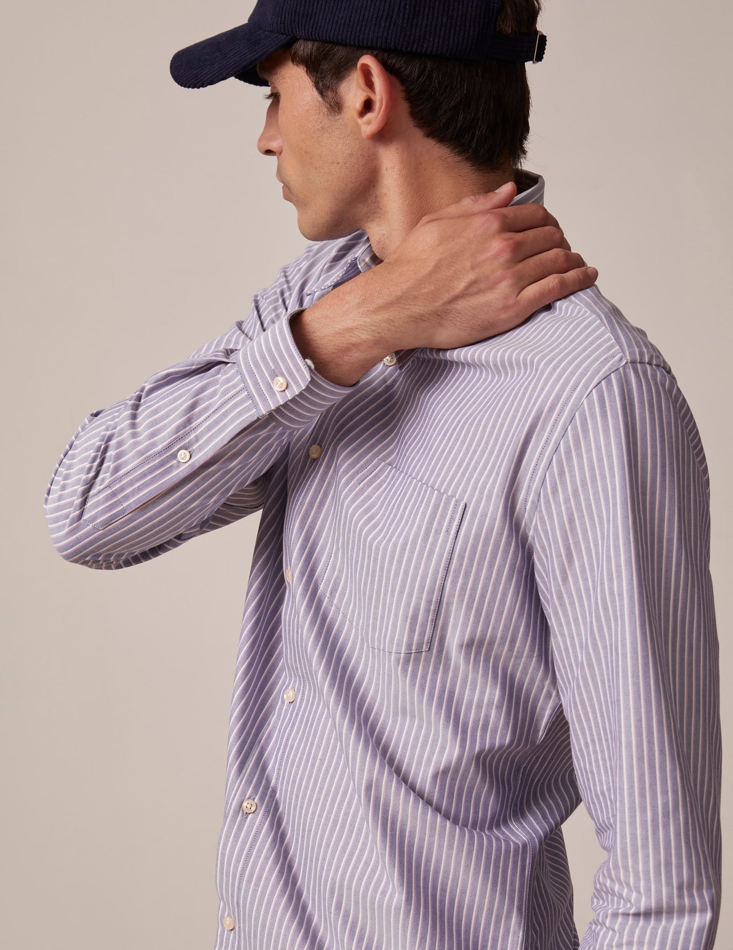 Blue striped Aurélien shirt - Oxford - Prodigious buttoned Collar#2