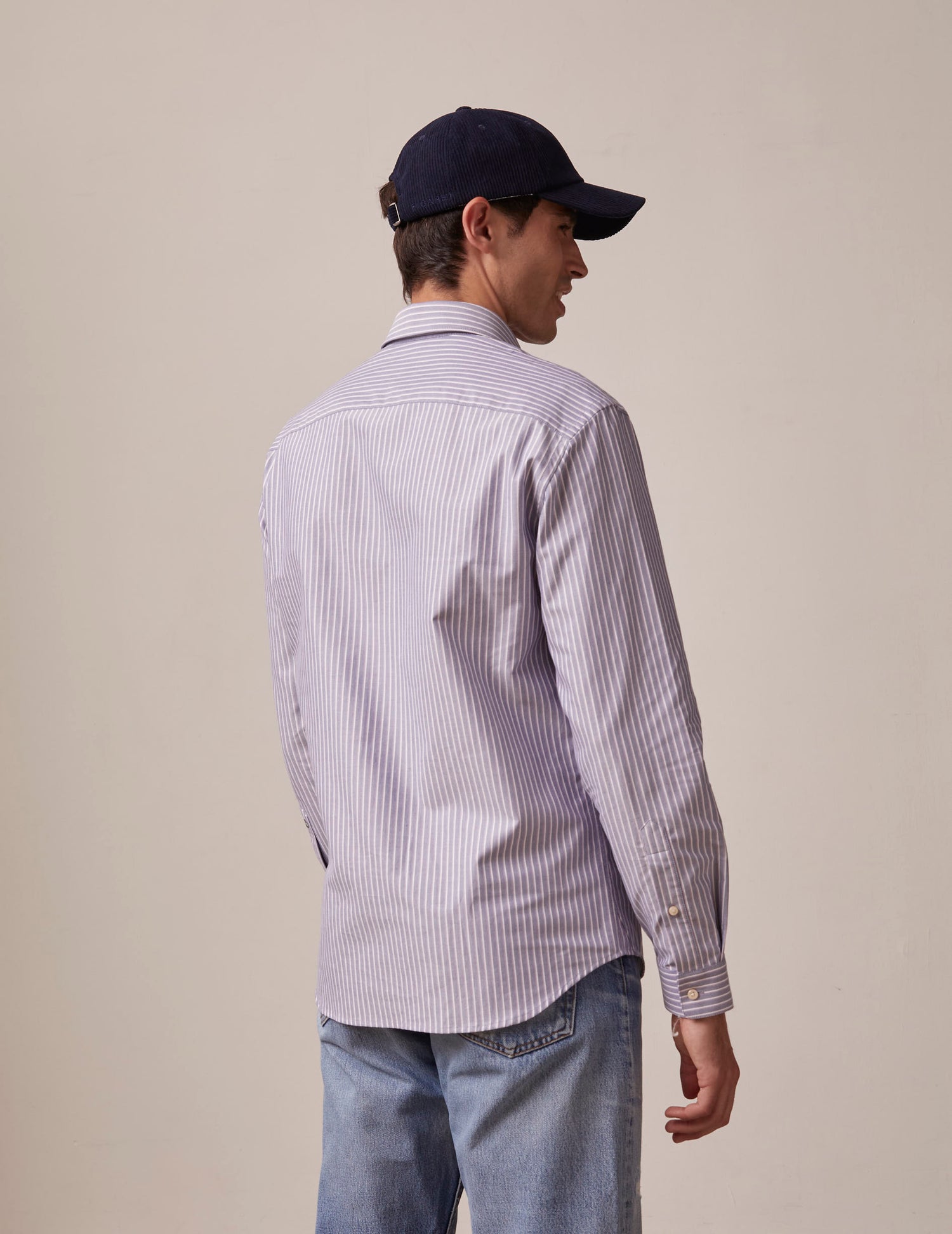 Blue striped Aurélien shirt - Oxford - Prodigious buttoned Collar#3