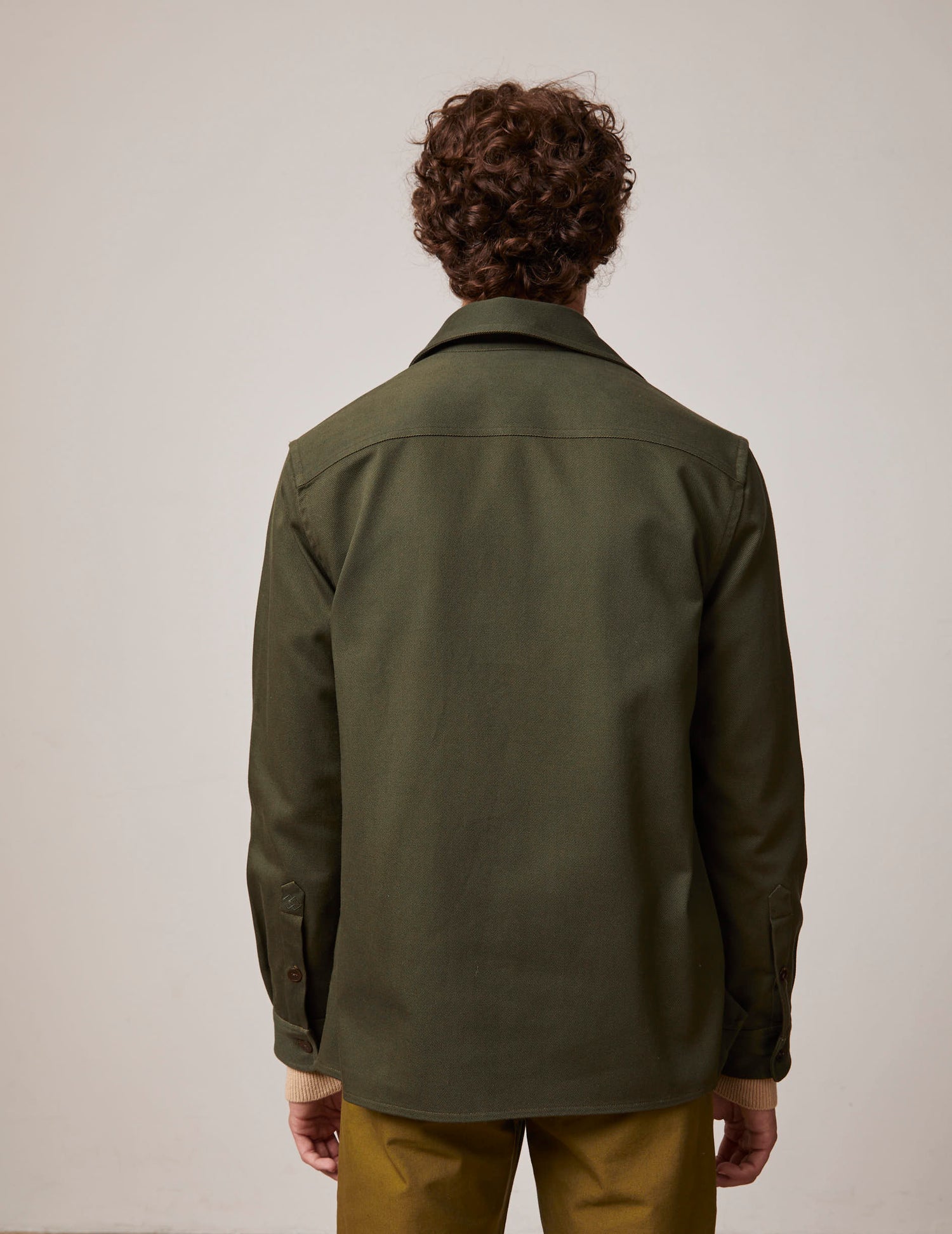 Cameron khaki twill overshirt - Shirt Collar#3