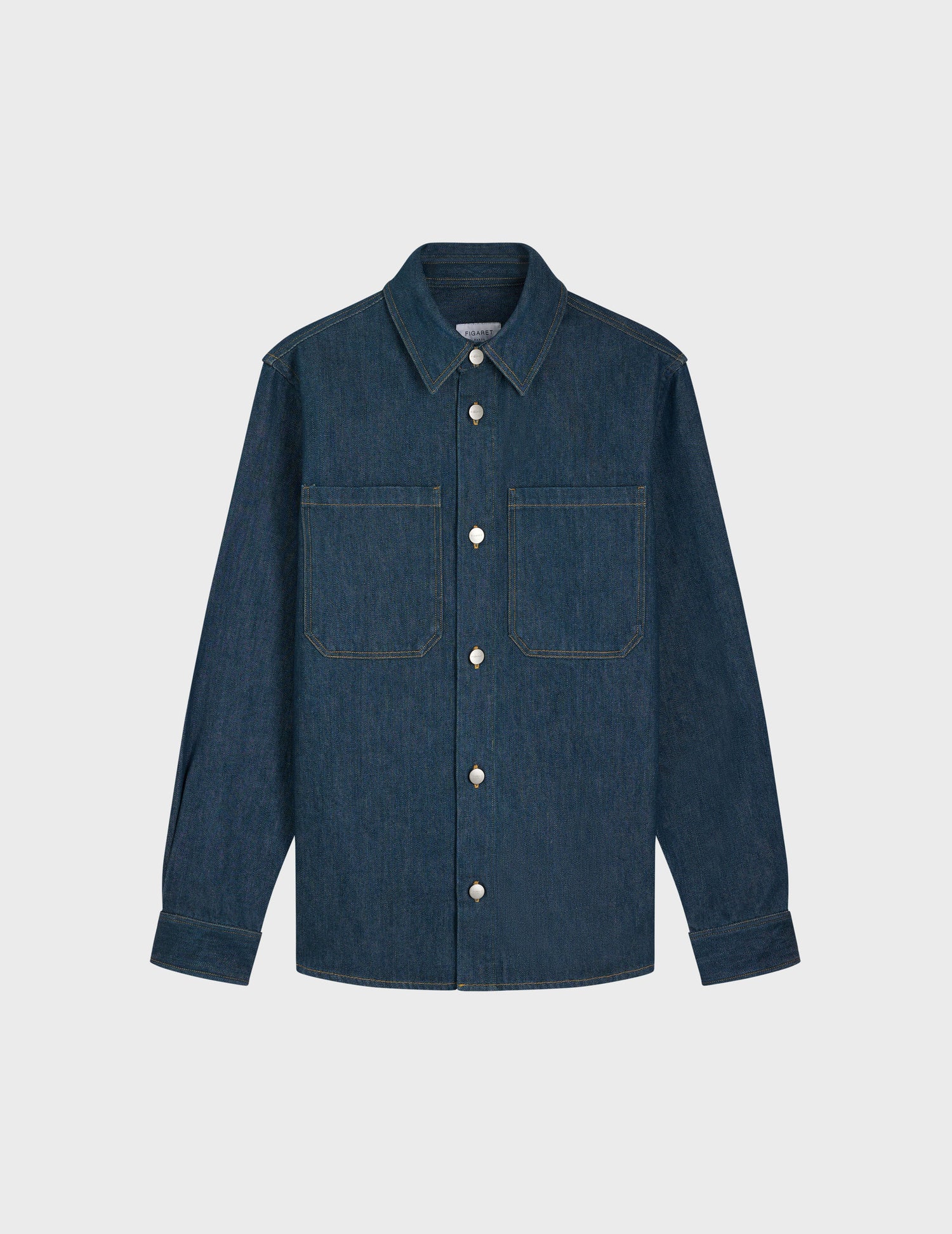 Cameron navy denim overshirt - Denim - Shirt Collar#5