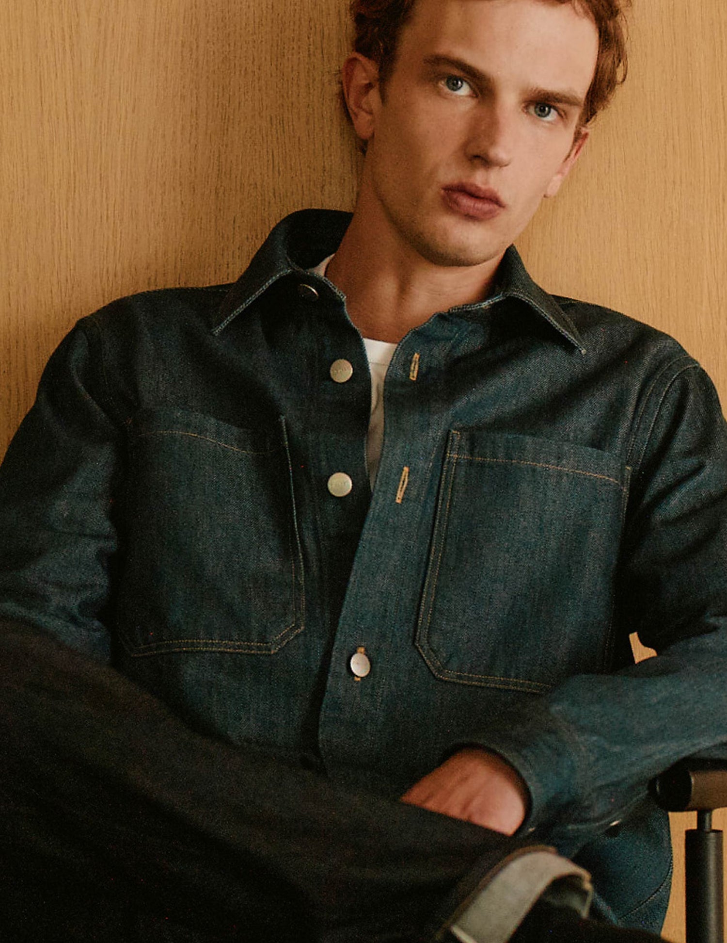 Cameron navy denim overshirt