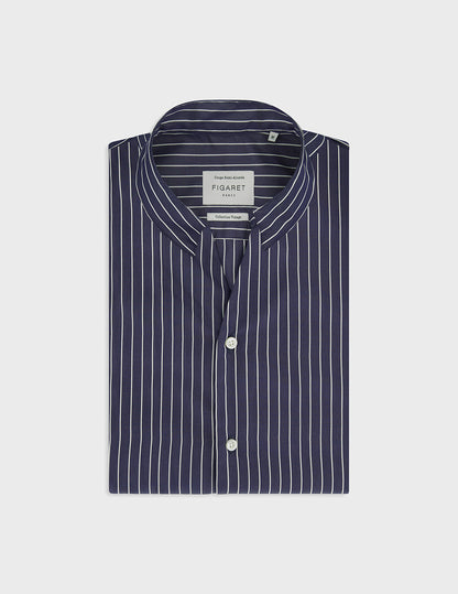 Chemise Carl rayée bleu marine