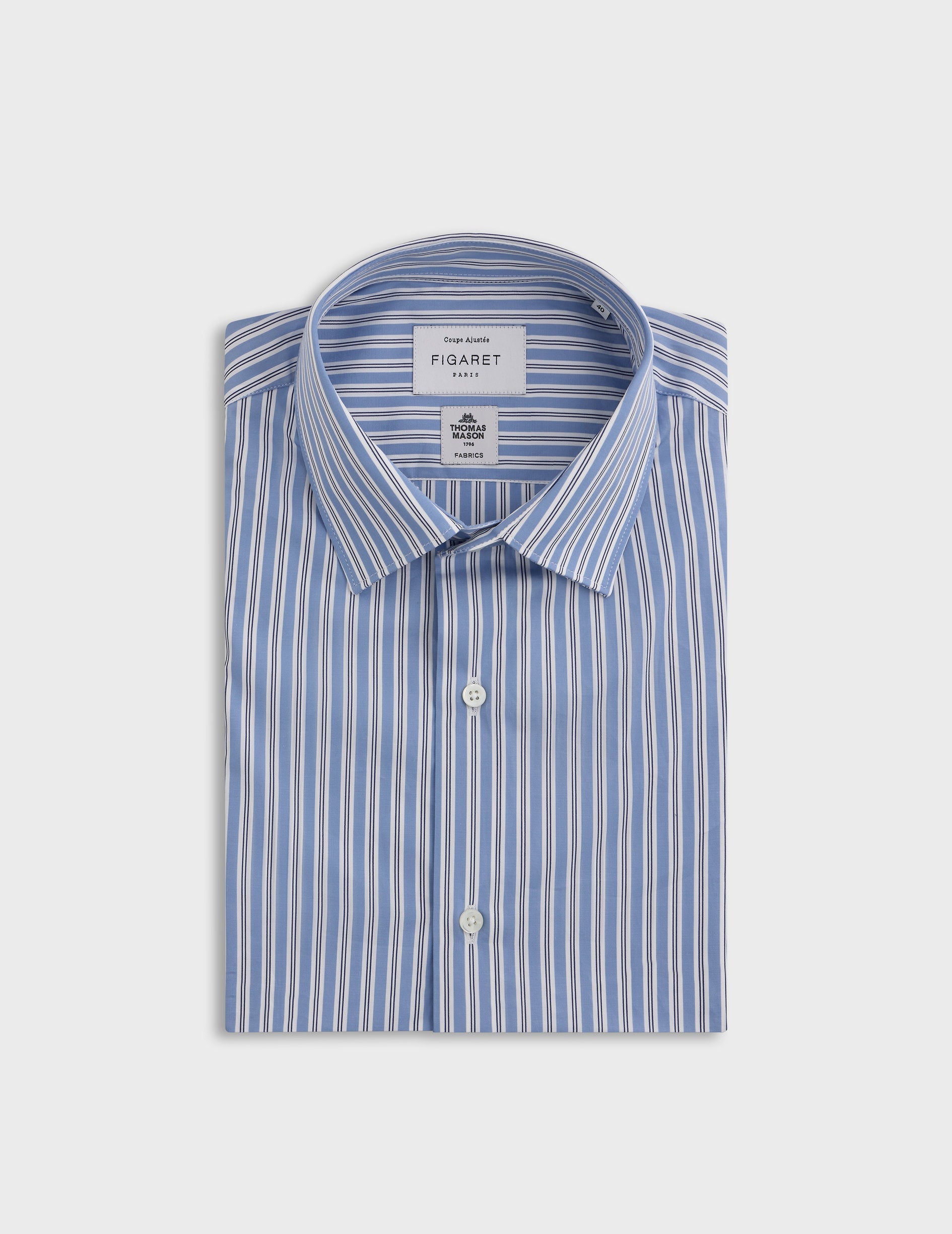 fitted Blue striped shirt