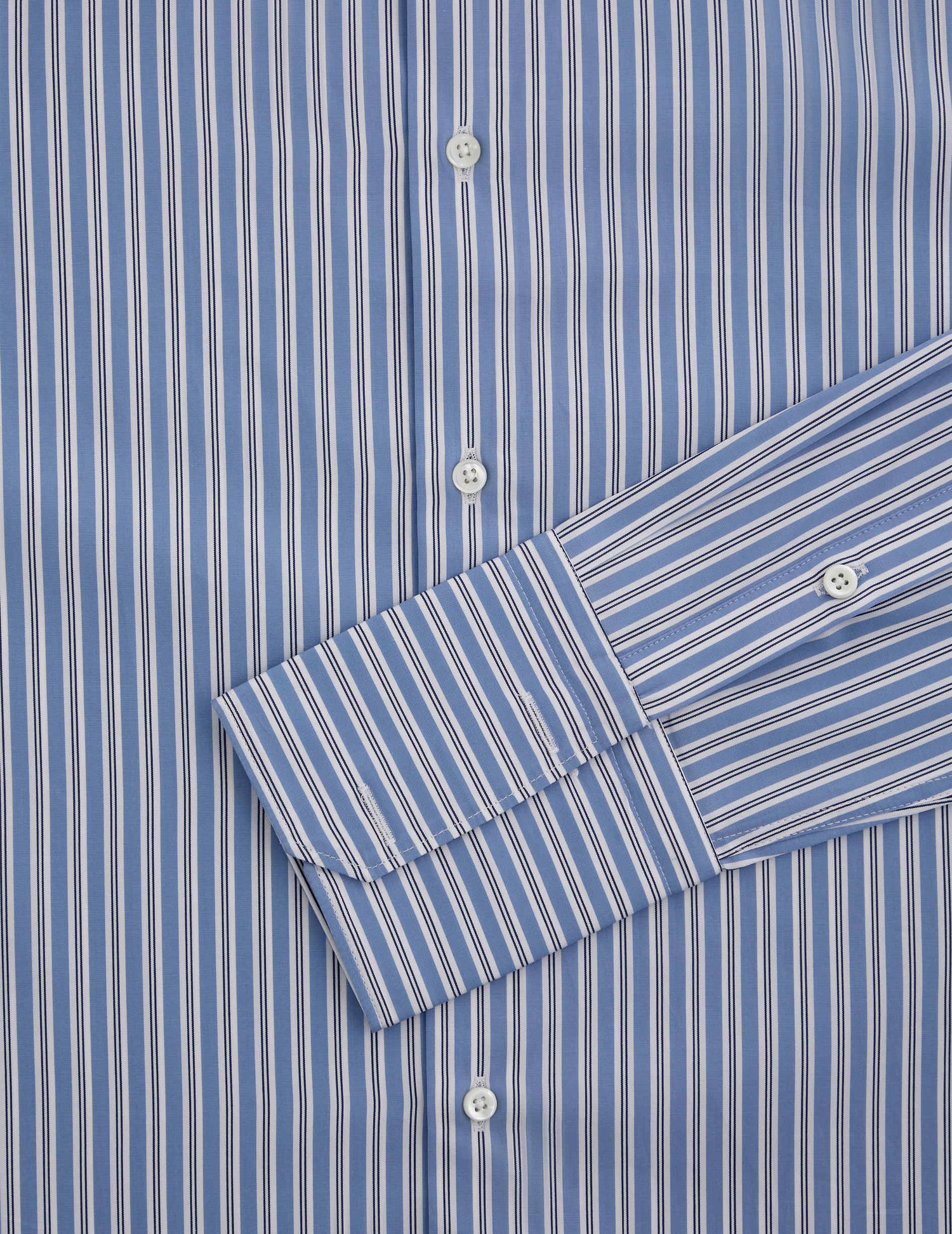 fitted Blue striped shirt - Poplin - Figaret Collar - Musketeers Cuffs#2