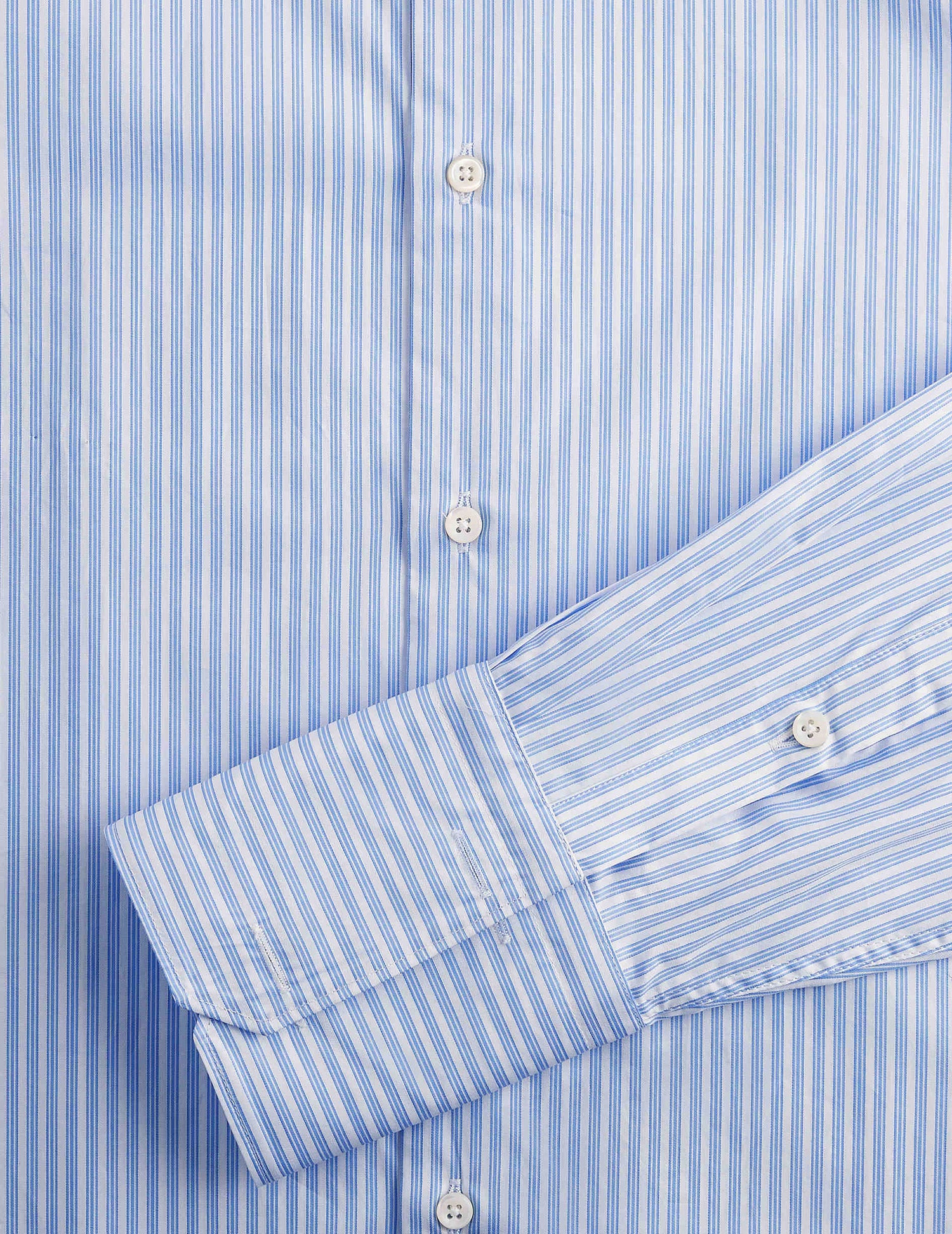 classic Blue striped shirt - Twill - Figaret Collar - Musketeers Cuffs#2