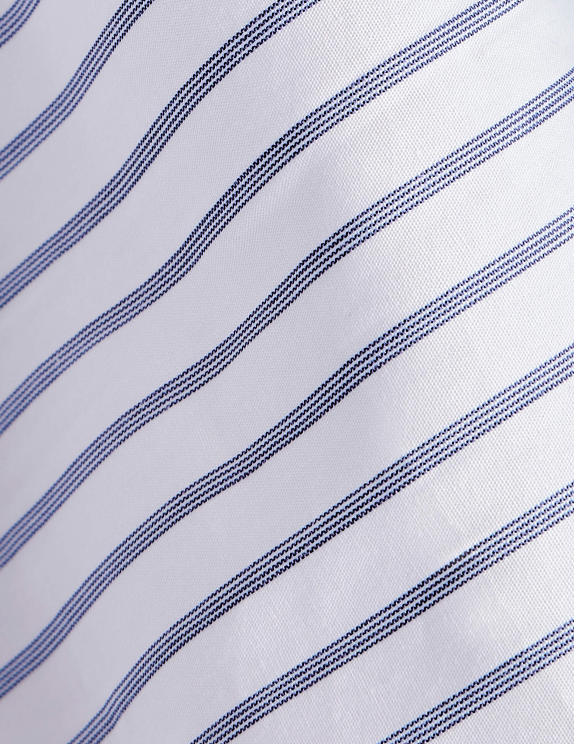 Chemise ajustée rayée bleu marine - Popeline - Col Figaret