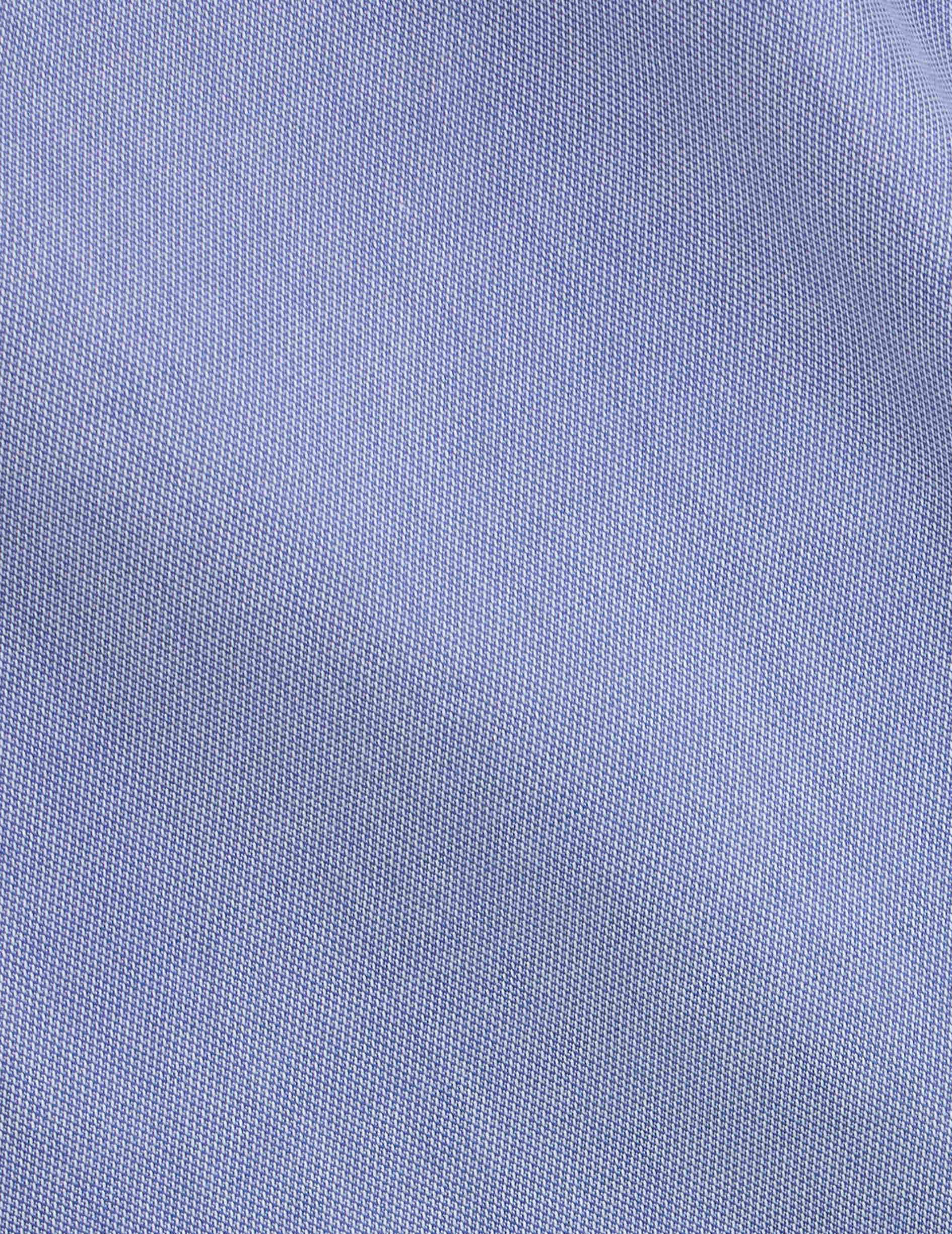 Chemise ajustée bleue - Façonné - Col Figaret