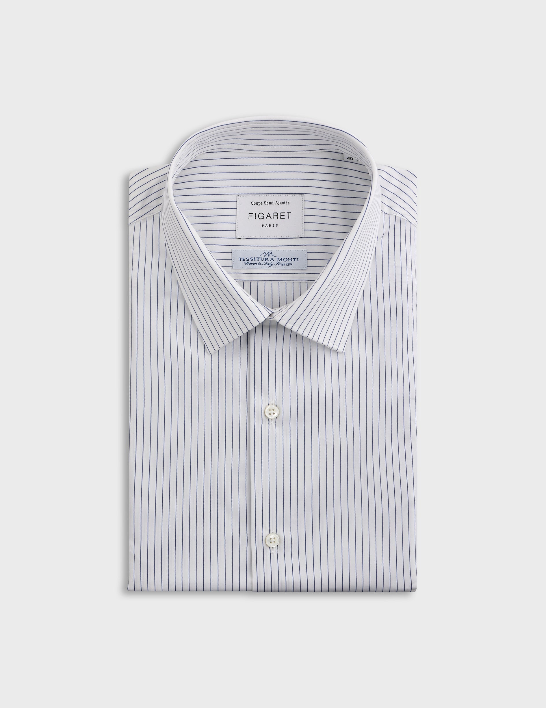 Blue striped semi-fitted shirt