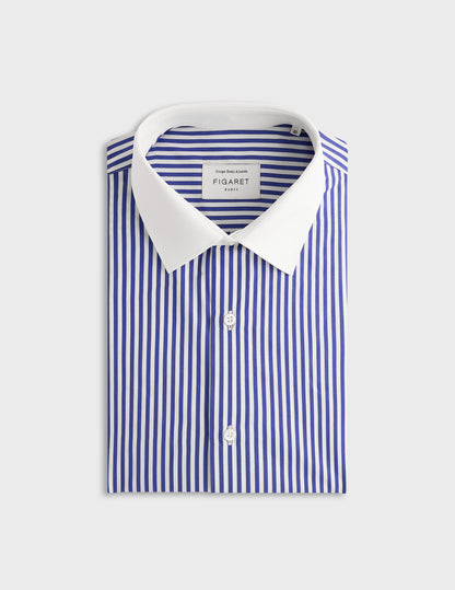 semi-fitted Purple striped shirt