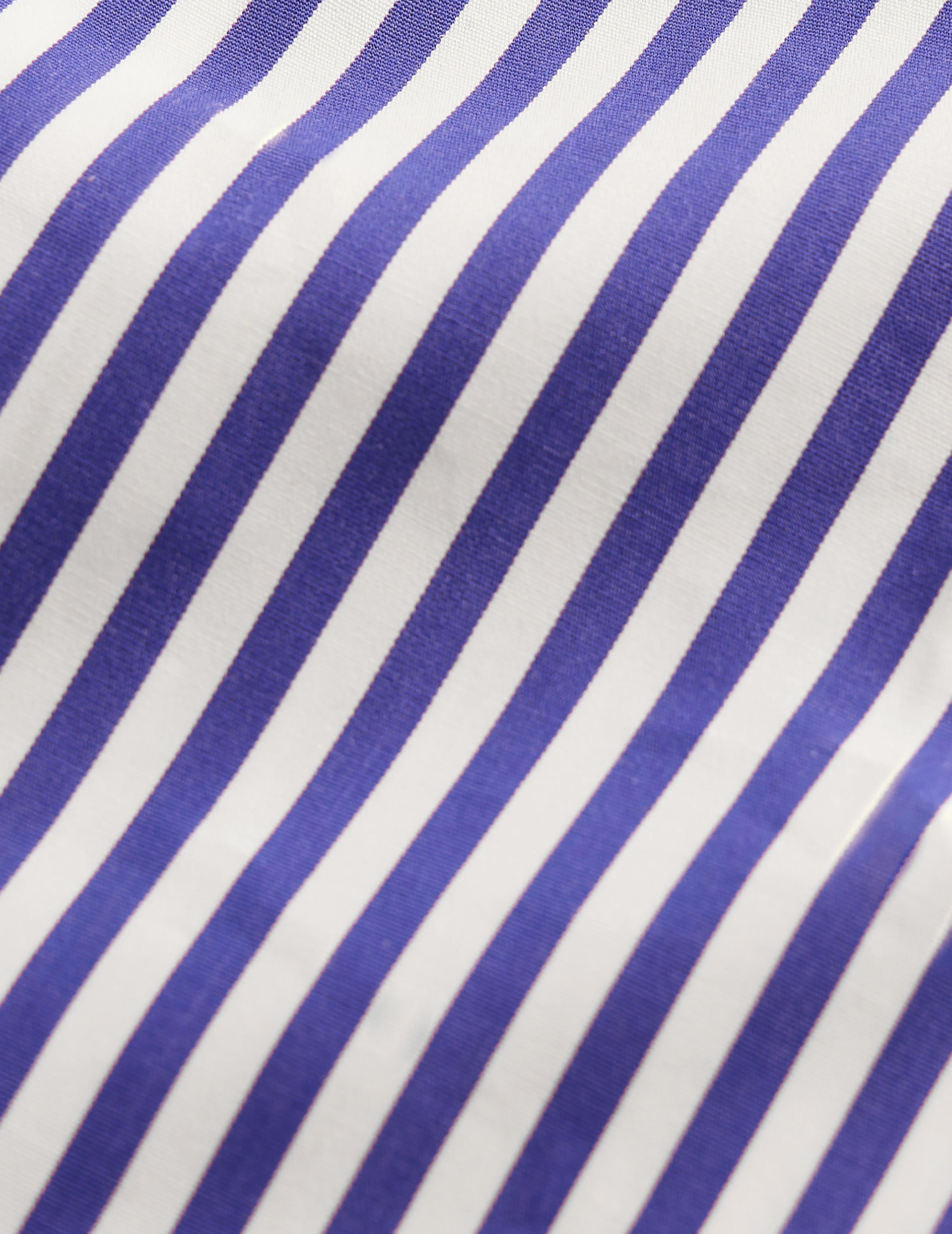 Chemise semi-ajustée rayée violette - Popeline - Col Figaret