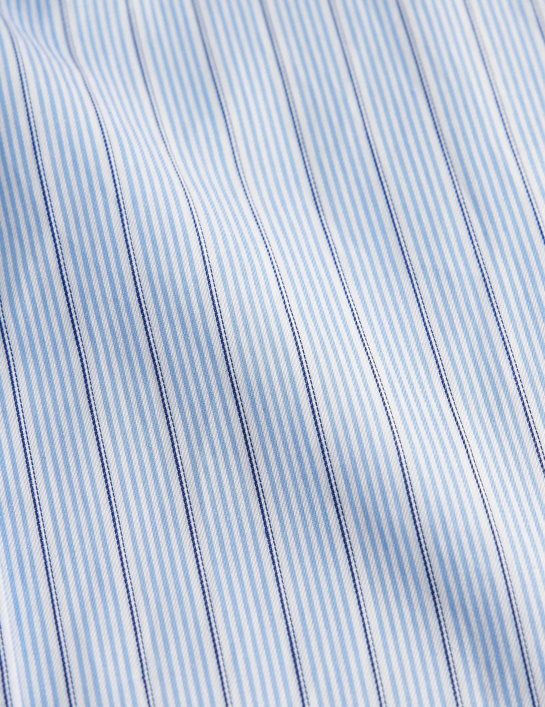 Chemise classique rayée bleue - Twill - Col Figaret