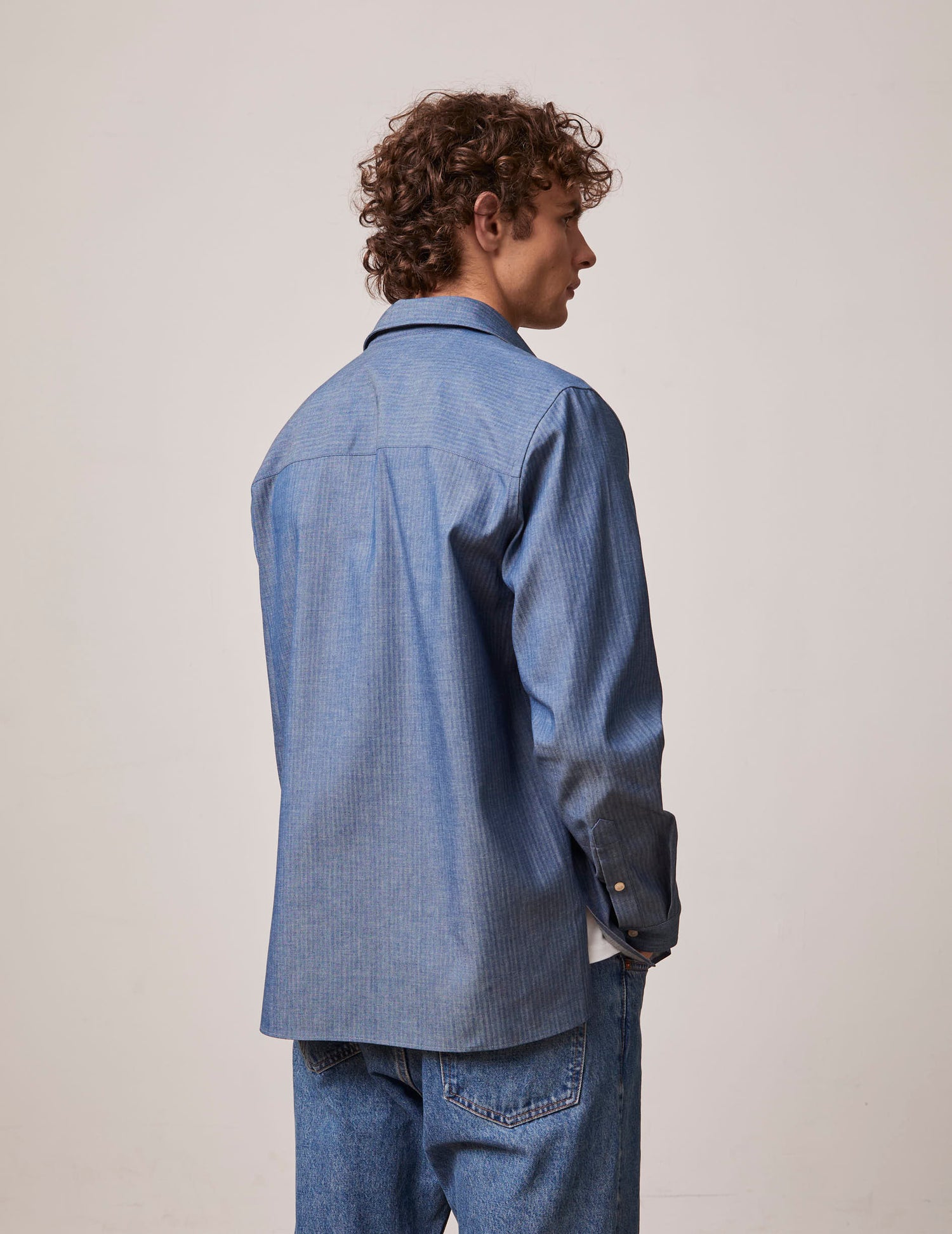 Blue denim Florian shirt - Denim - French Collar#2