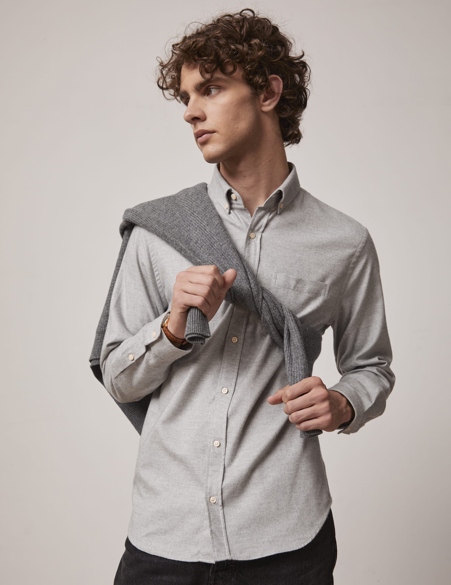 Gray Gabriel shirt - Flannel - American Collar