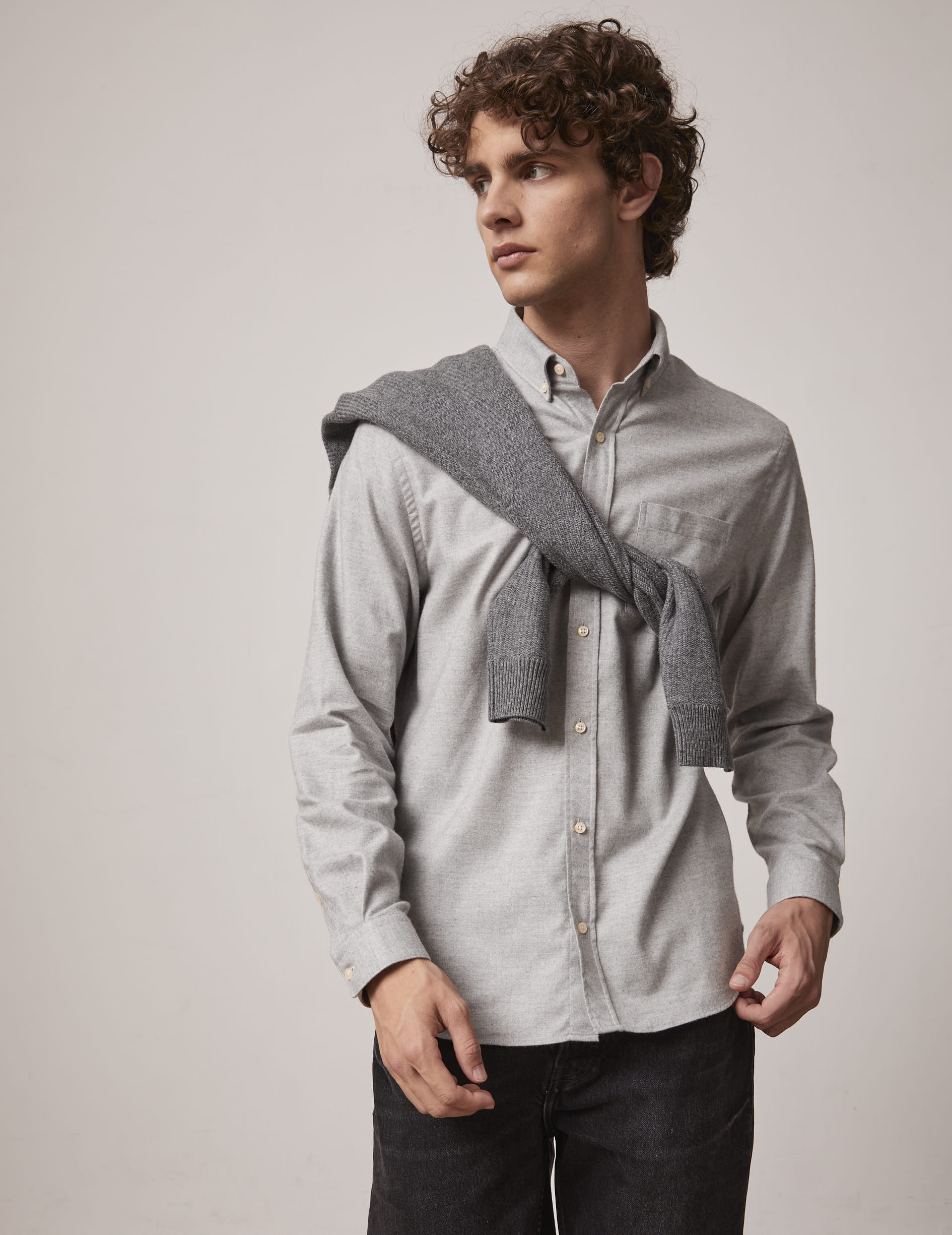 Gray Gabriel shirt - Flannel - American Collar