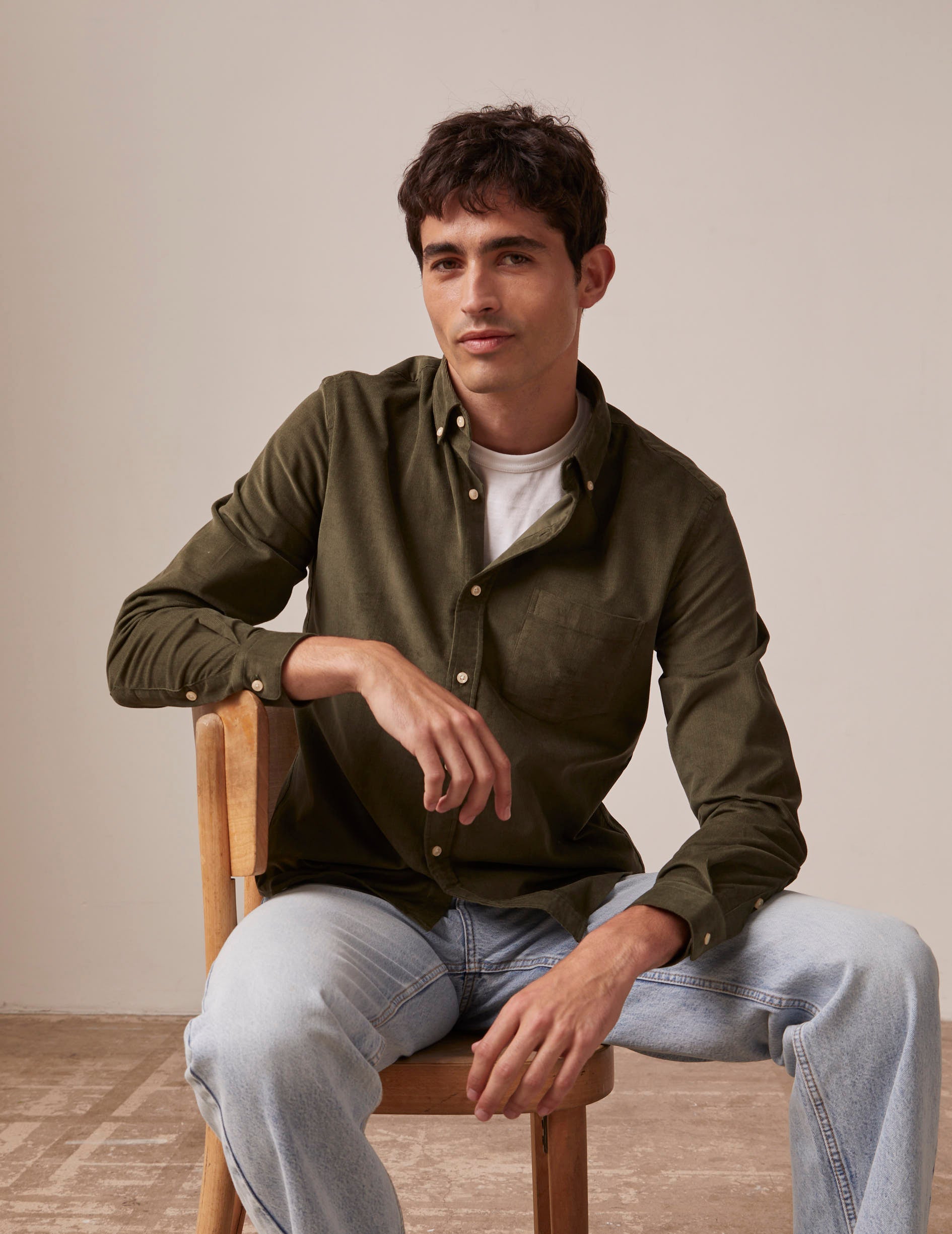 Khaki Gabriel shirt - Velvet - American Collar