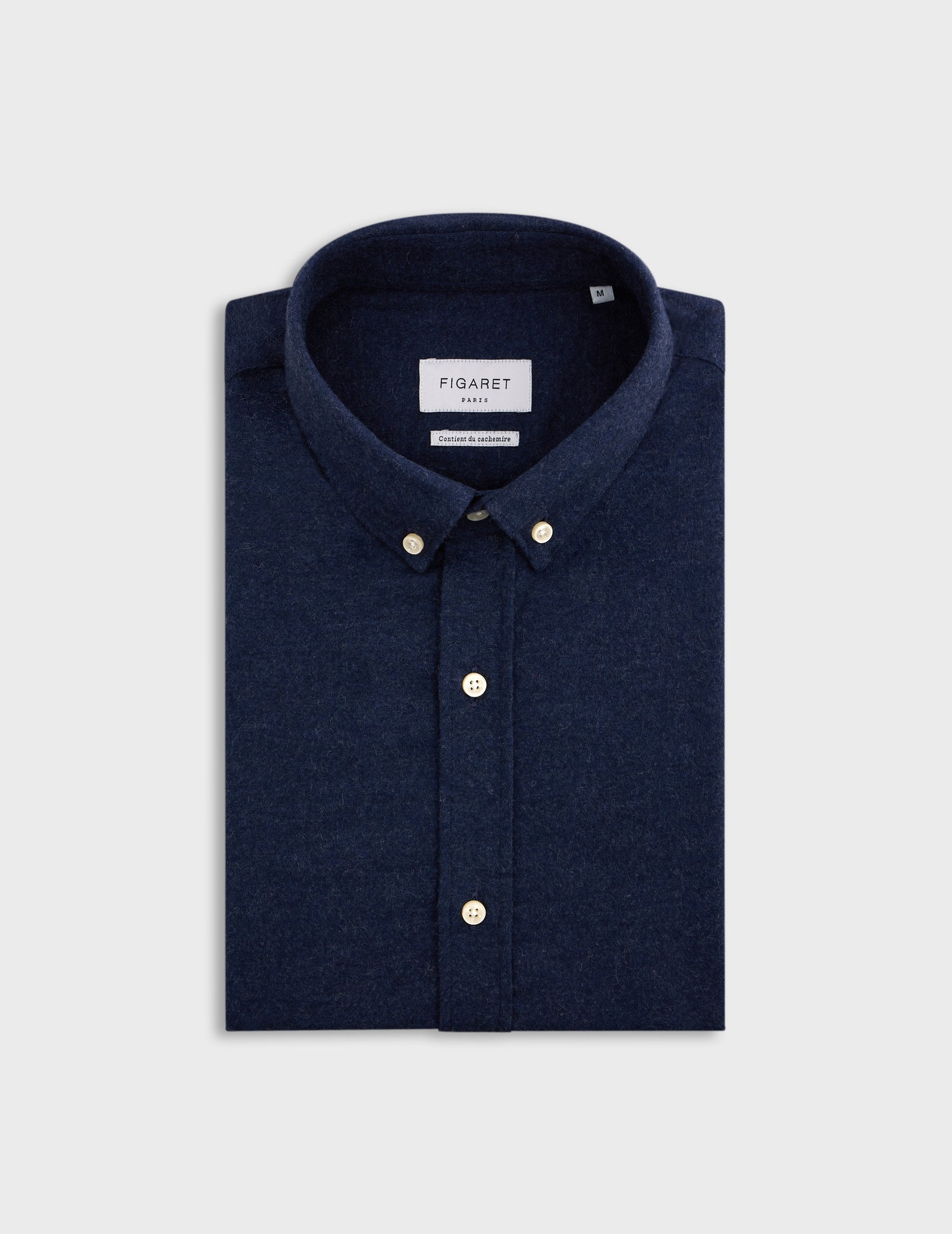 Chemise Gaspard bleu marine - Flanelle - Col Américain#3