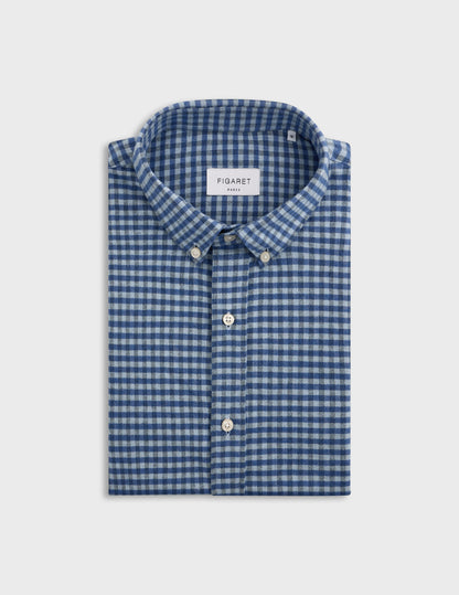 Chemise Gaspard à carreaux bleus