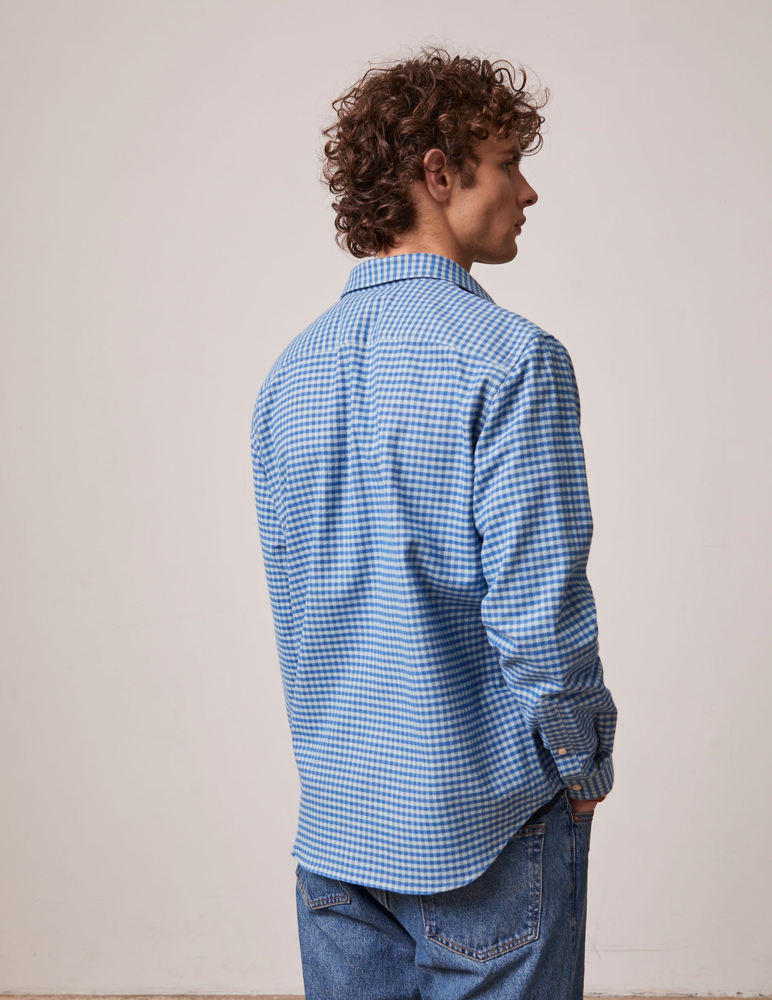 Blue checked Gaspard shirt - Flannel - American Collar#2