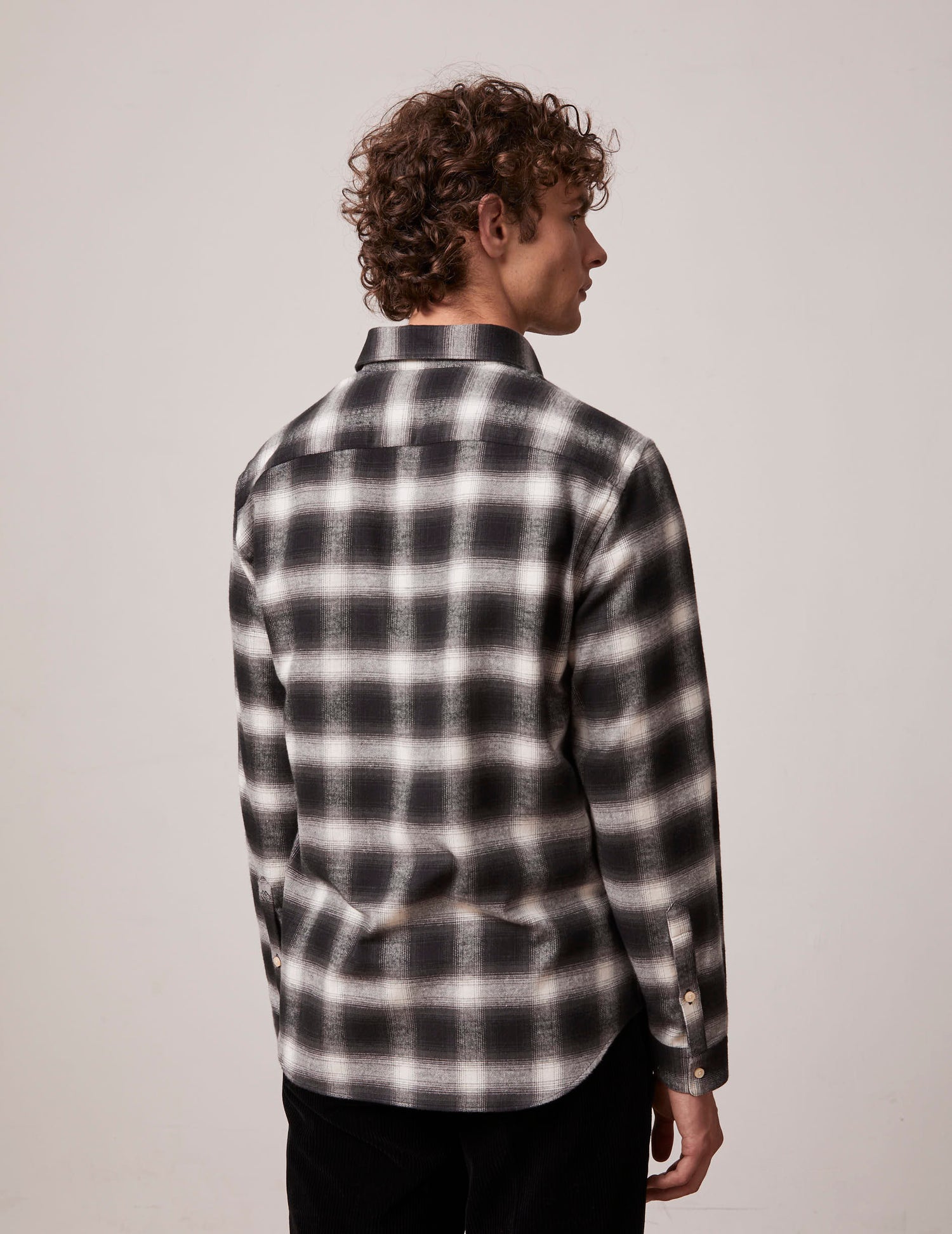 Black checked Gaspard shirt - Flannel - American Collar#2