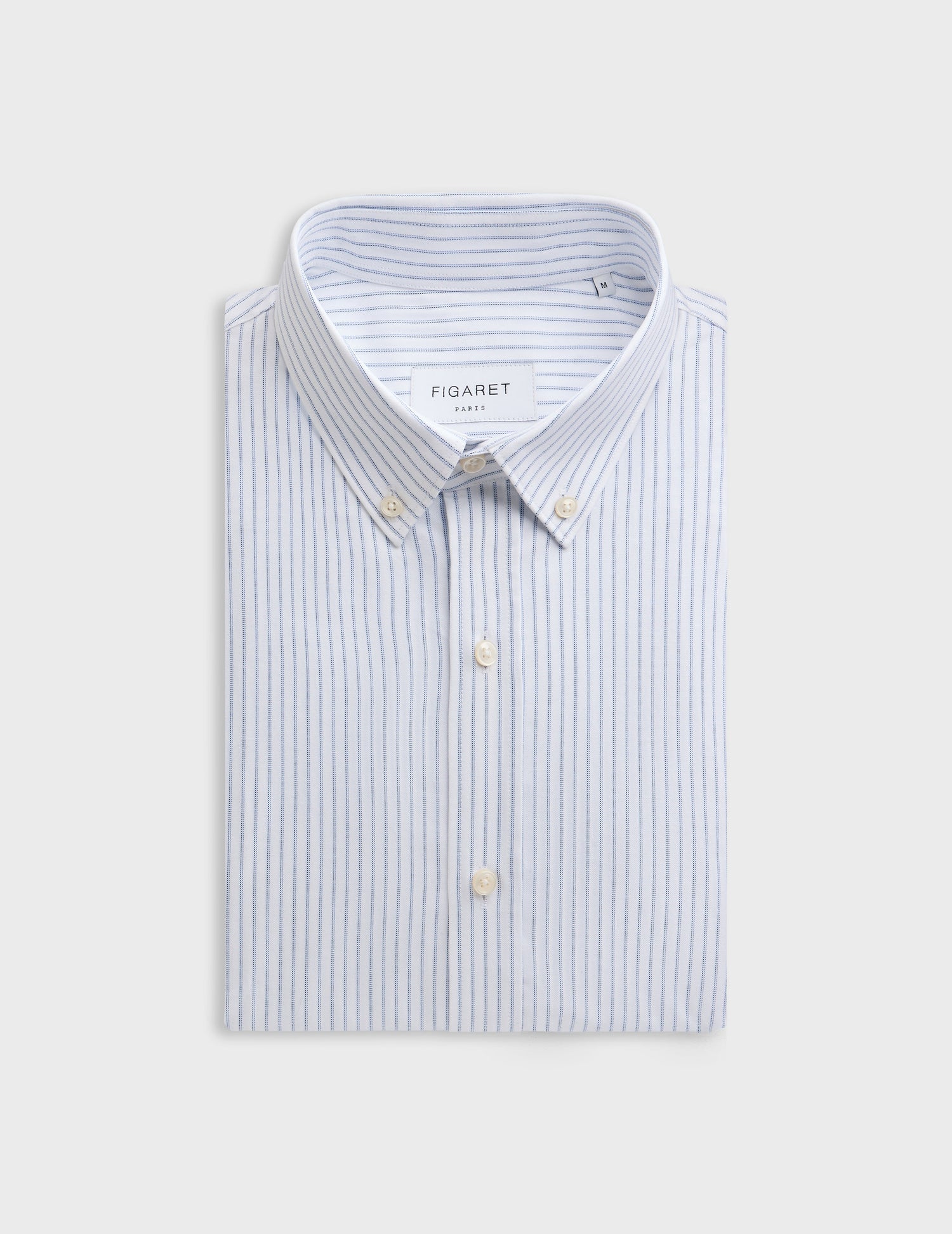 Chemise Gabriel rayée bleue - Oxford - Col Américain#4