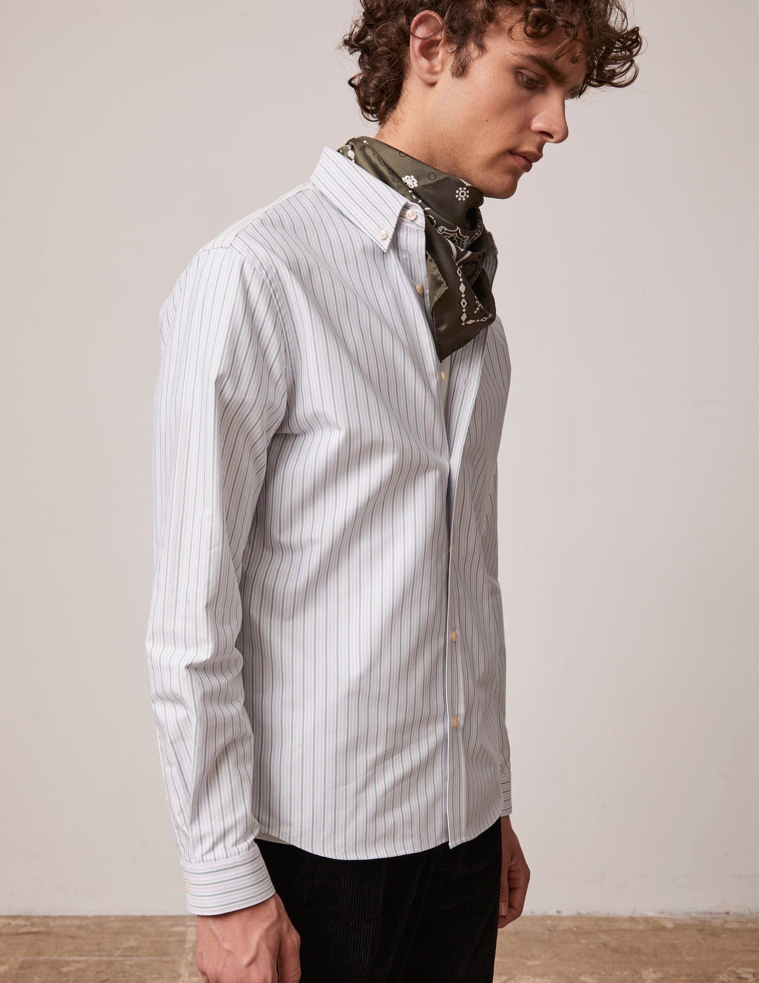 Purple striped Gabriel shirt - Oxford - American Collar